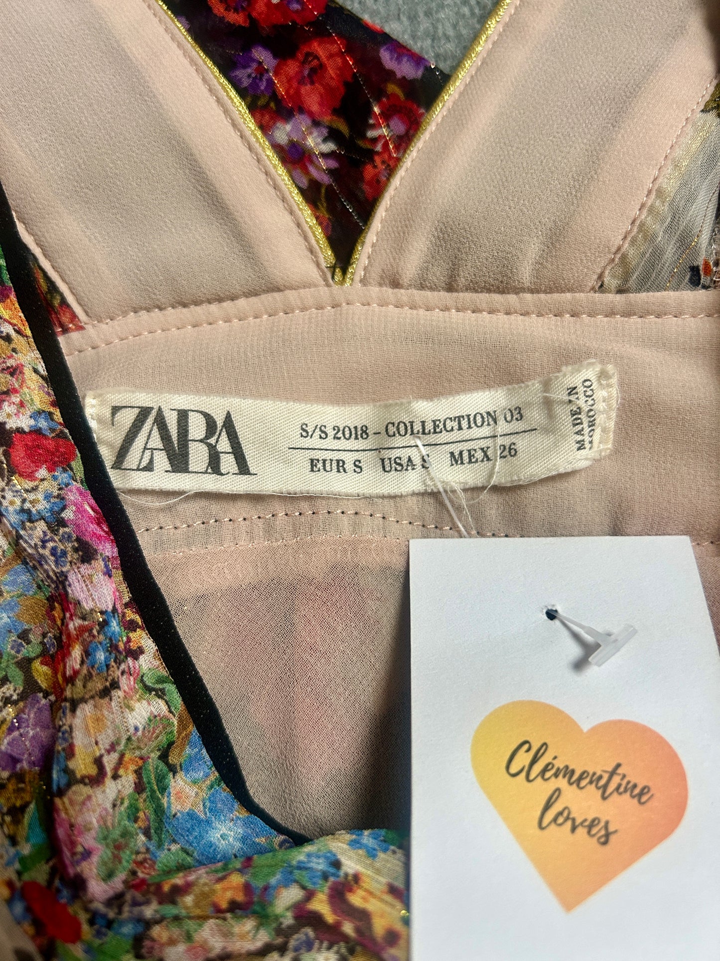 Zara maxi dress boho floral patchwork size S