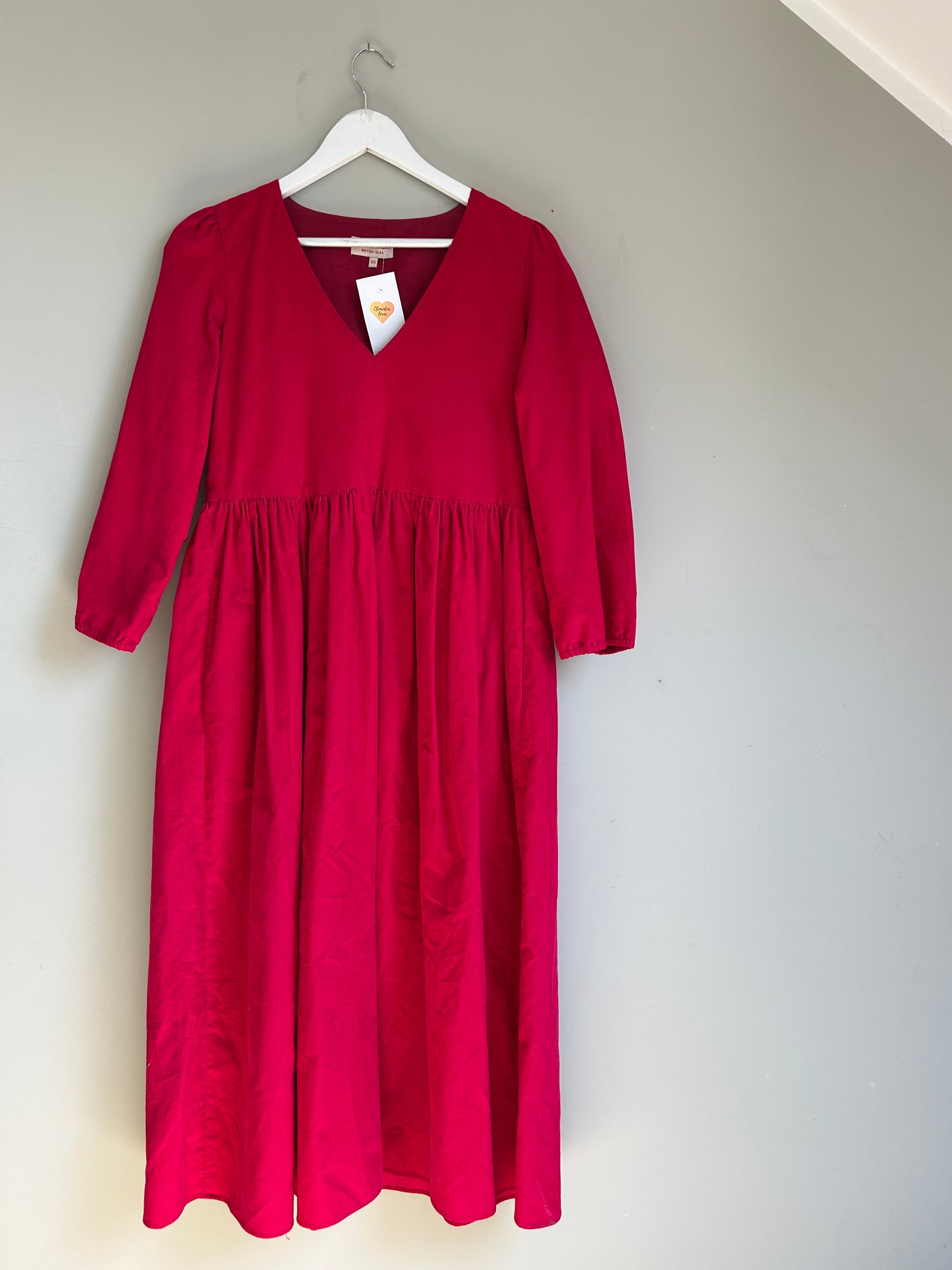 Justine Tabak fuchsia cord midi dress size XS - 8