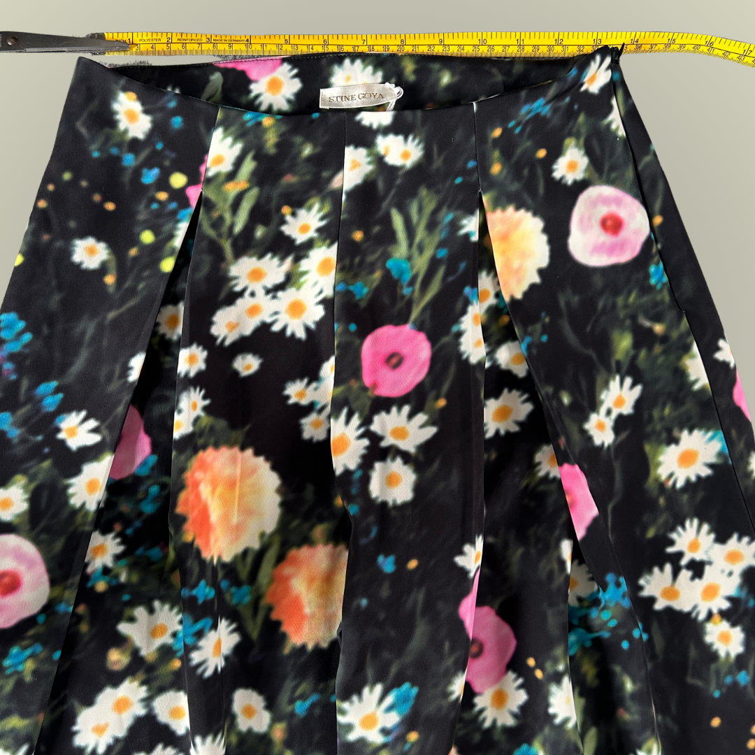 Stine Goya black floral palazzo trousers 10
