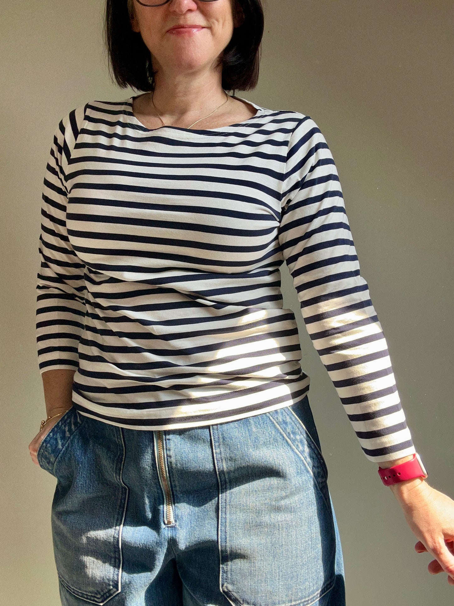 COS blue breton tee long sleeve size S - 8