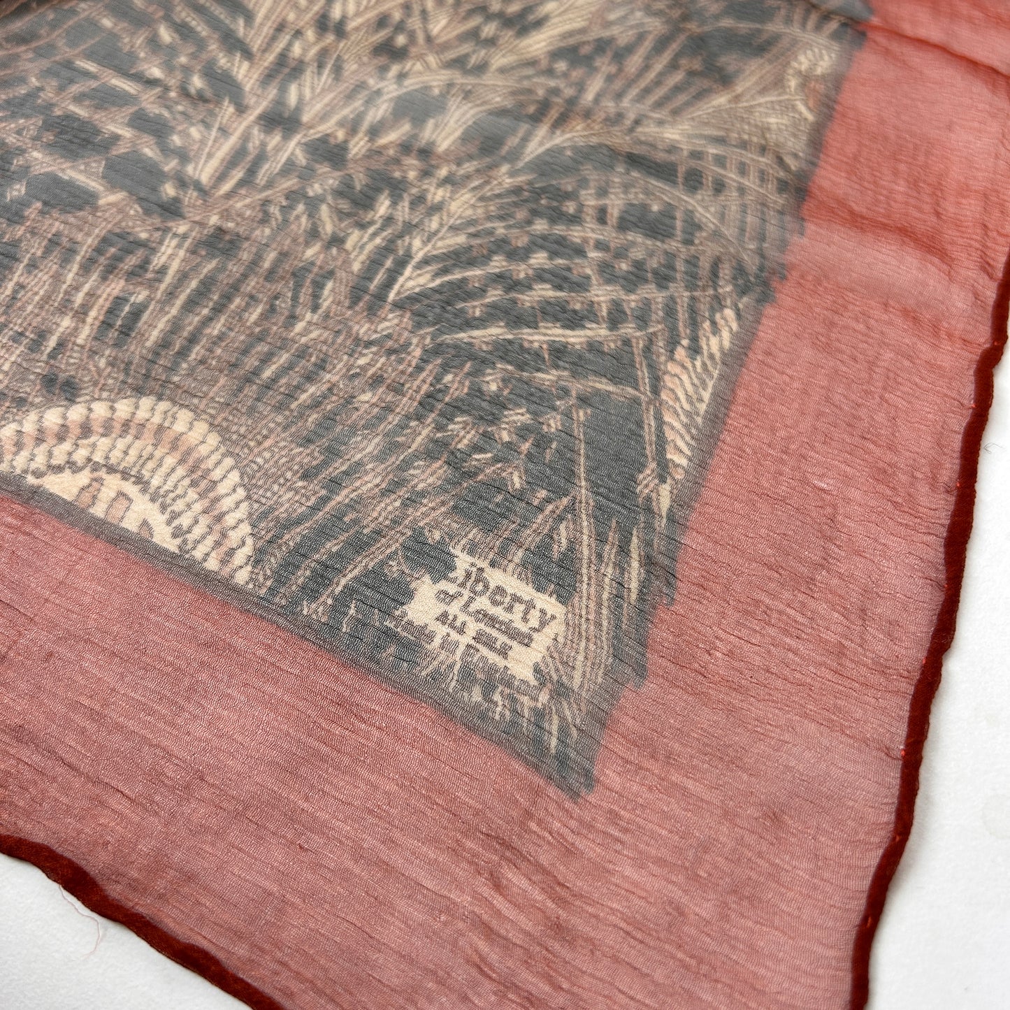 Liberty vintage silk scarf peacock feather design