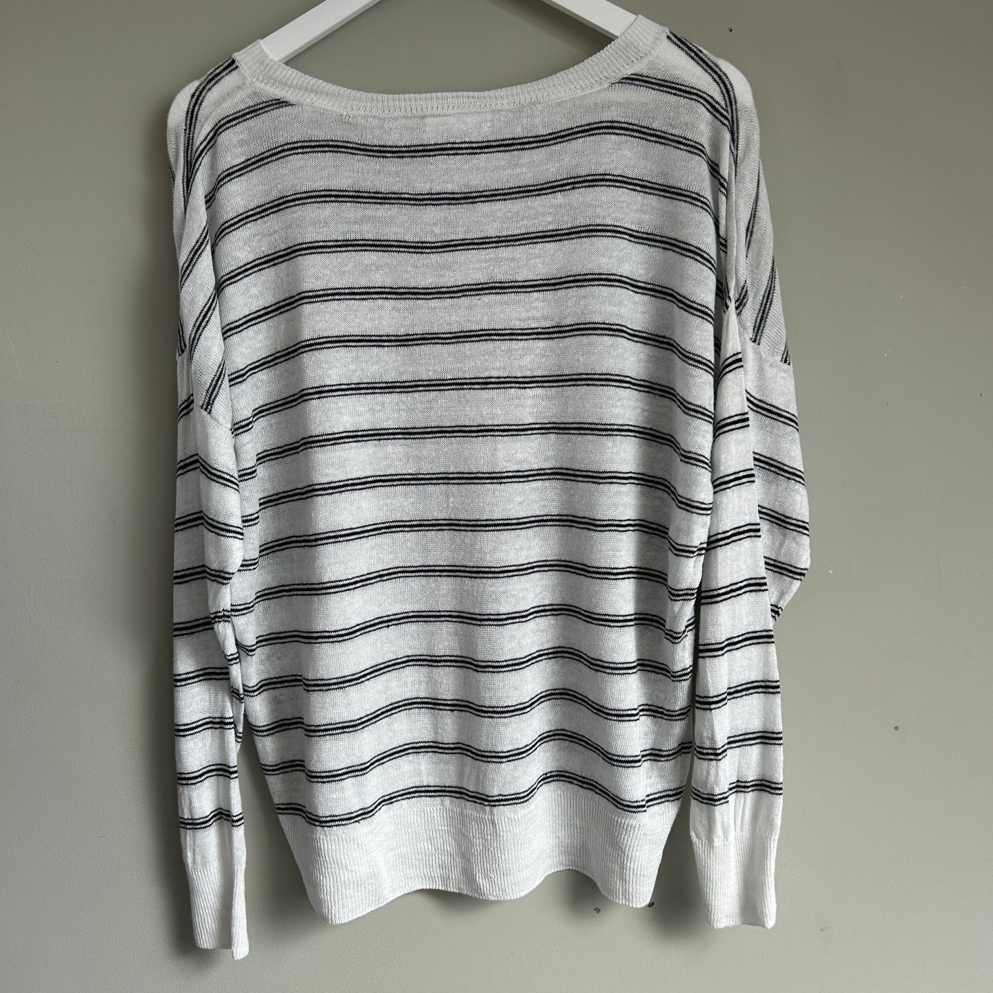Lacoste linen white and navy striped jumper M -12