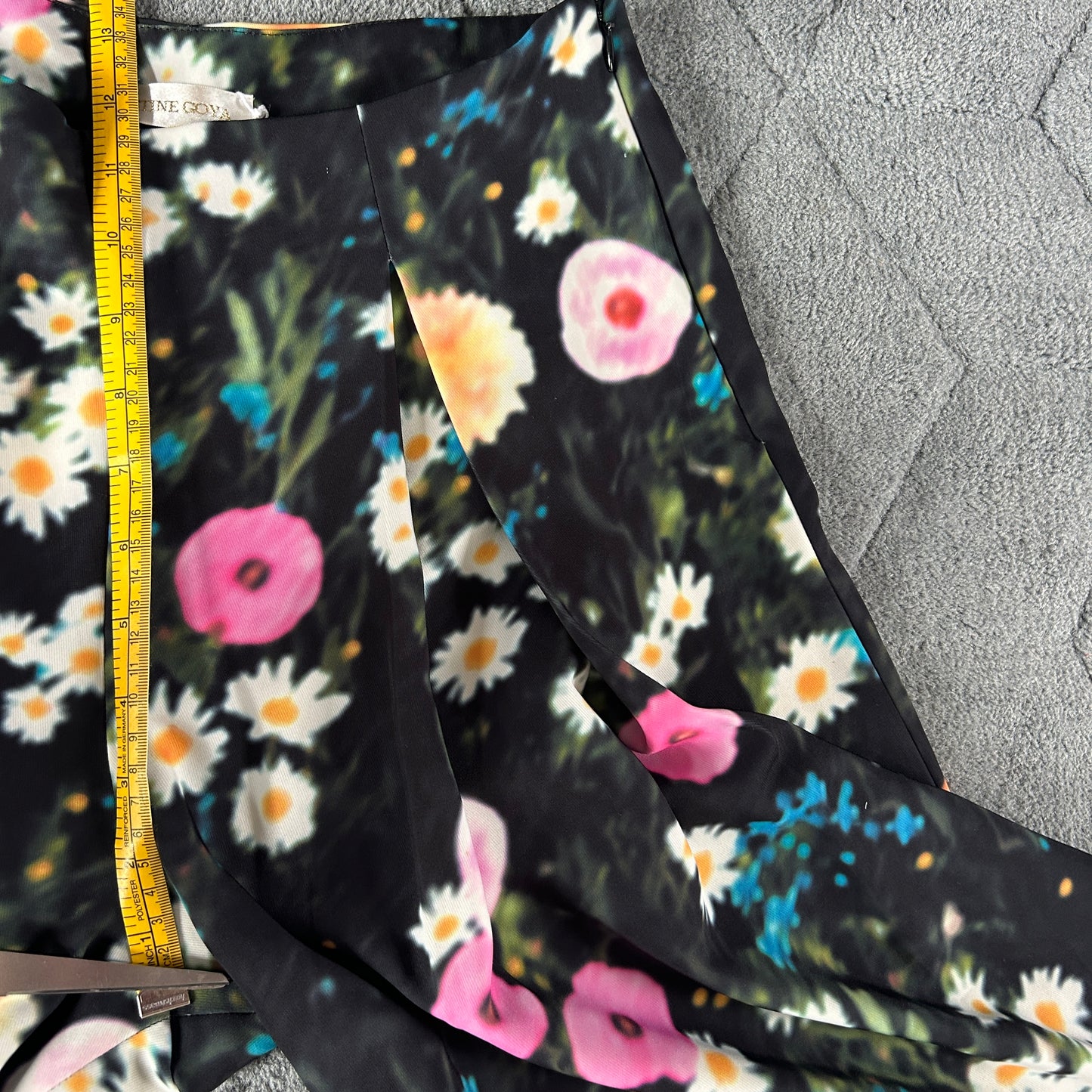 Stine Goya black floral palazzo trousers 10