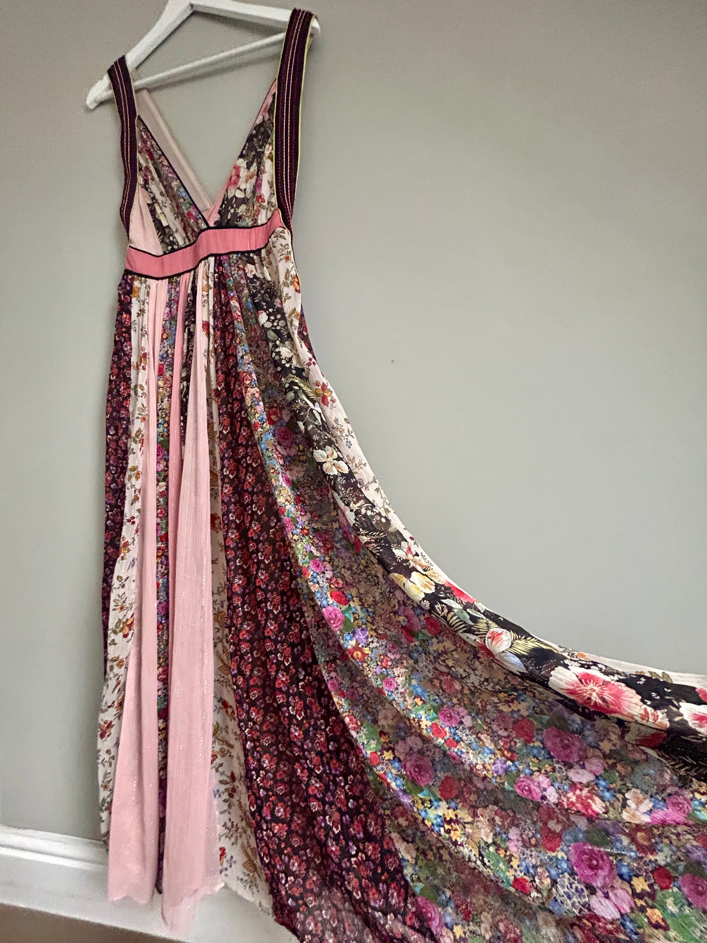 Zara maxi dress boho floral patchwork size S