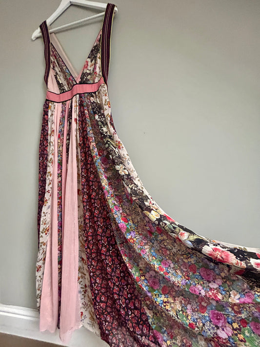 Zara maxi dress boho floral patchwork size S