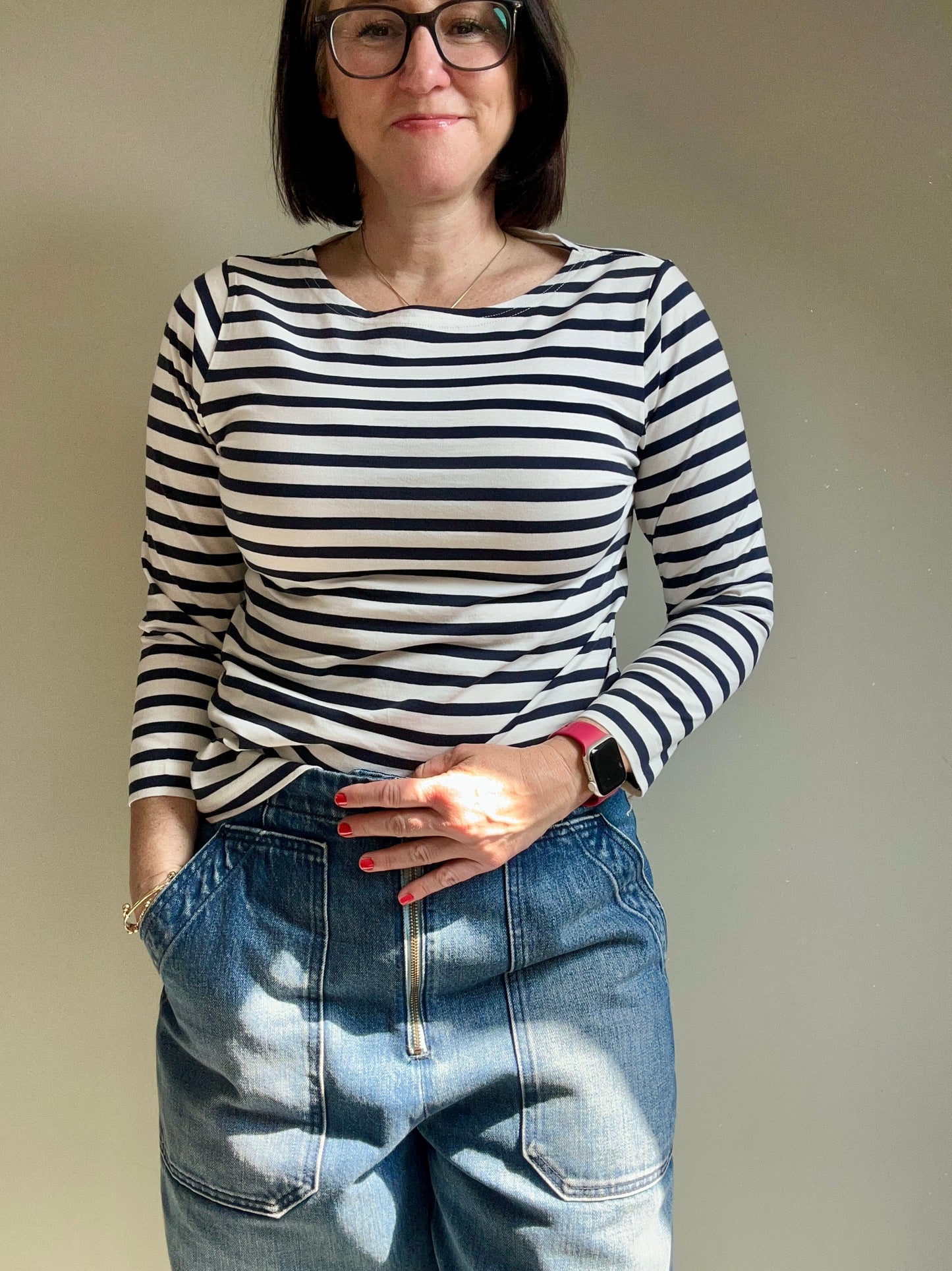 COS blue breton tee long sleeve size S - 8