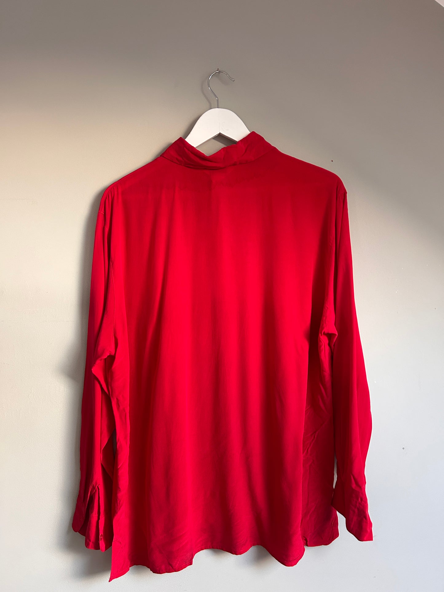 Art of Silk Tie Rack Vintage silk shirt red L - up to 14