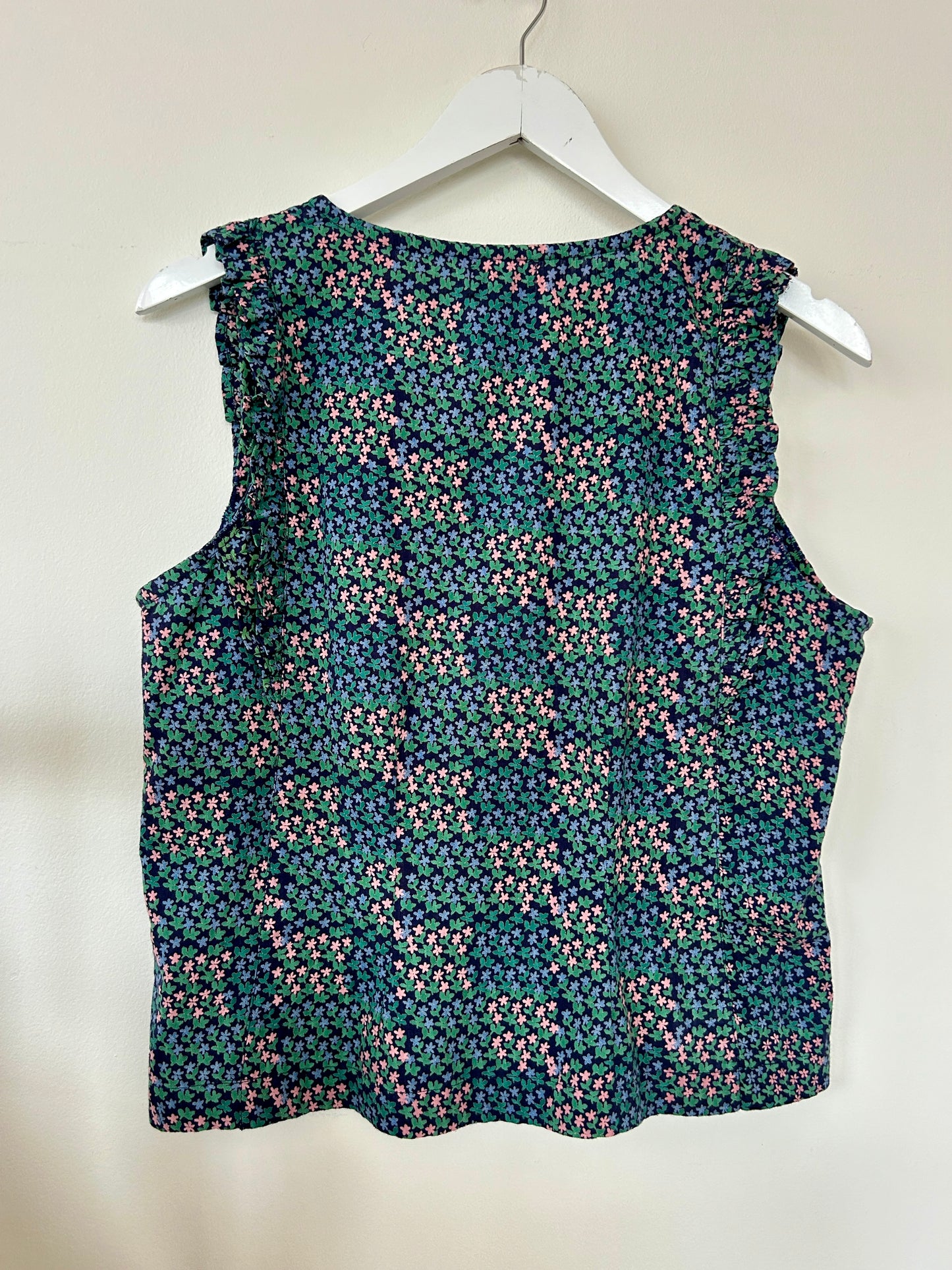 Lowie blue floral blouse sleeveless S - 8/10