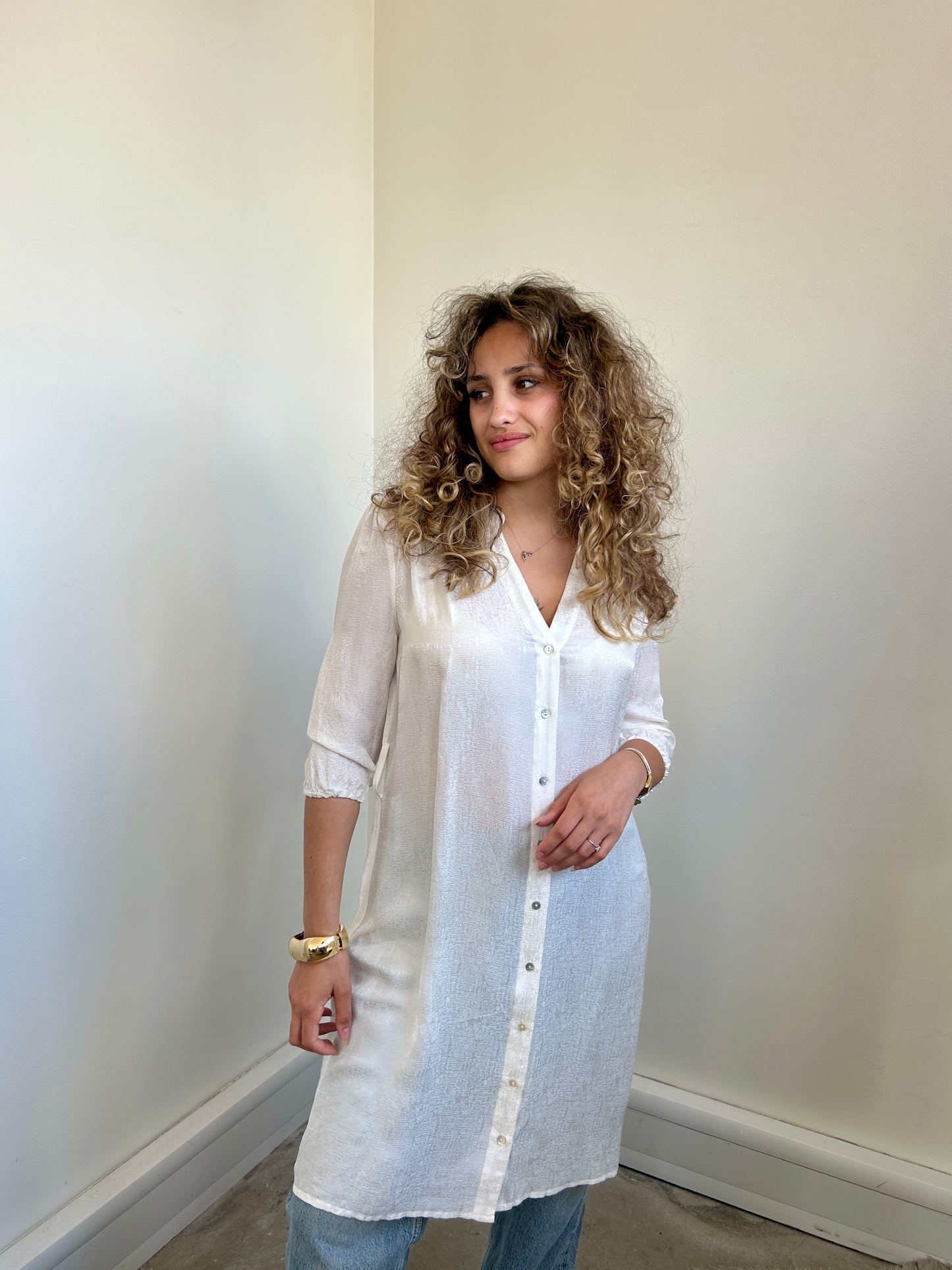 Pyrus ivory silk dress / tunic size S - 8