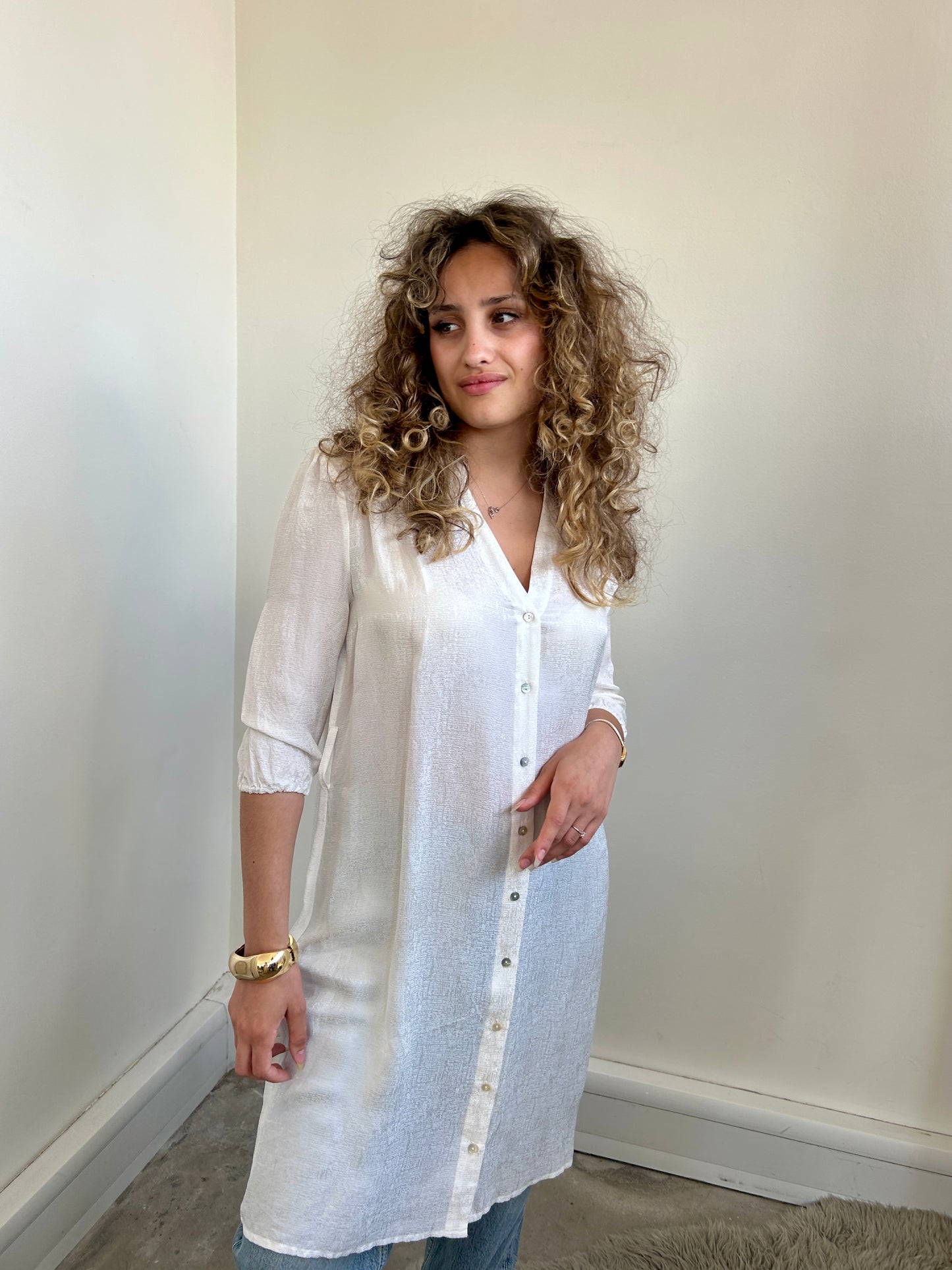 Pyrus ivory silk dress / tunic size S - 8