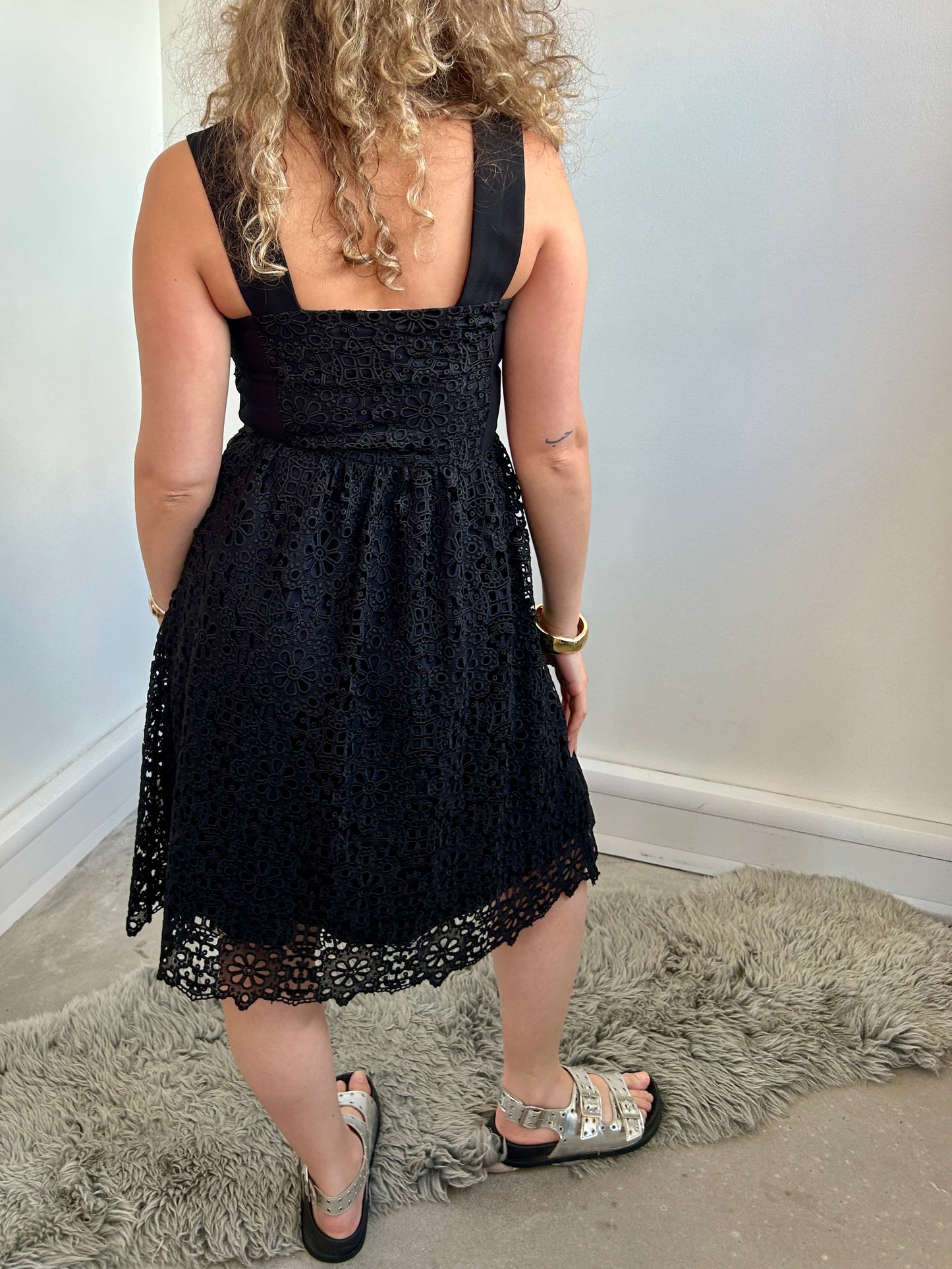 Claudie Pierlot black lace knee length dress size 8