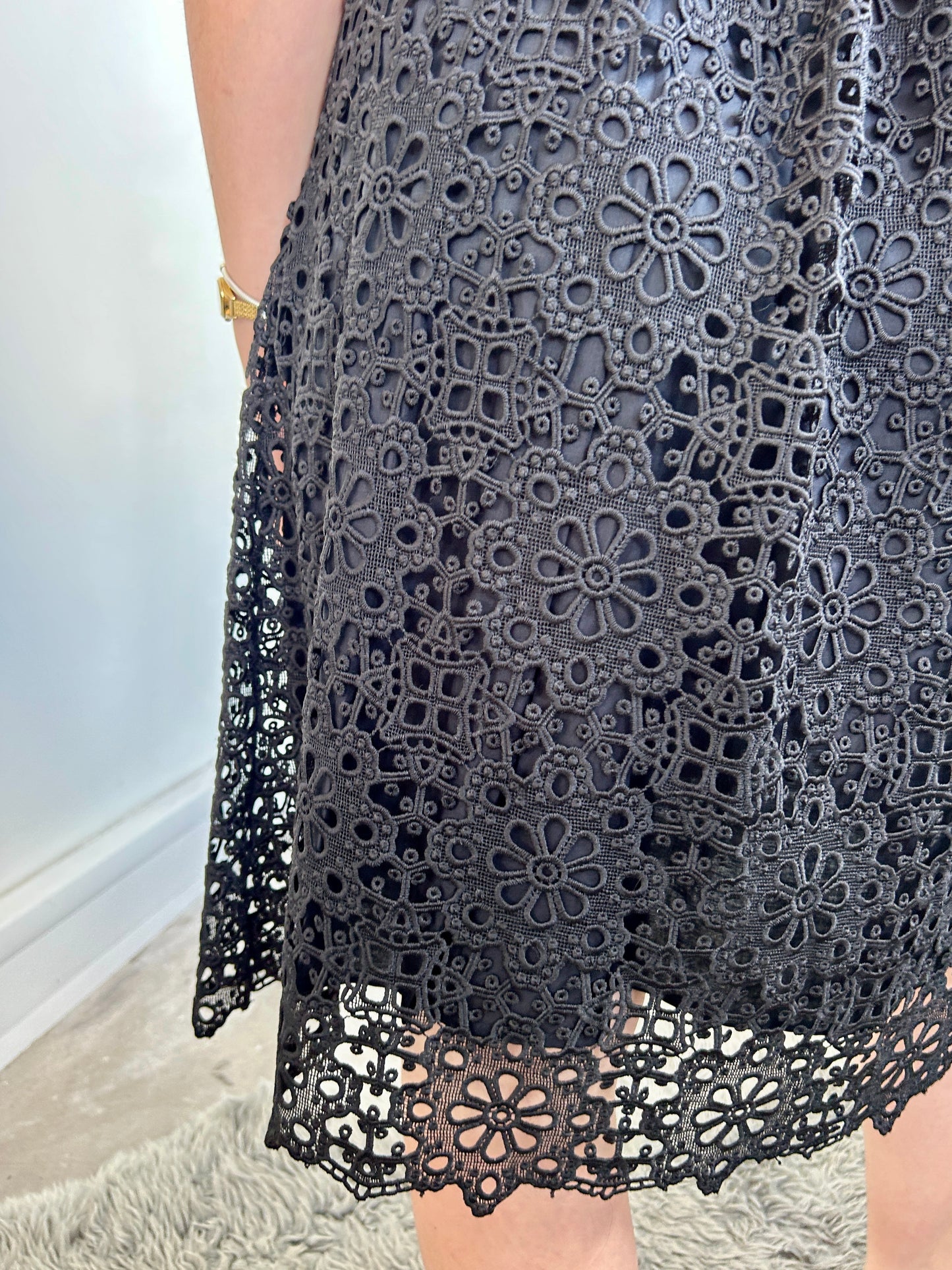 Claudie Pierlot black lace knee length dress size 8