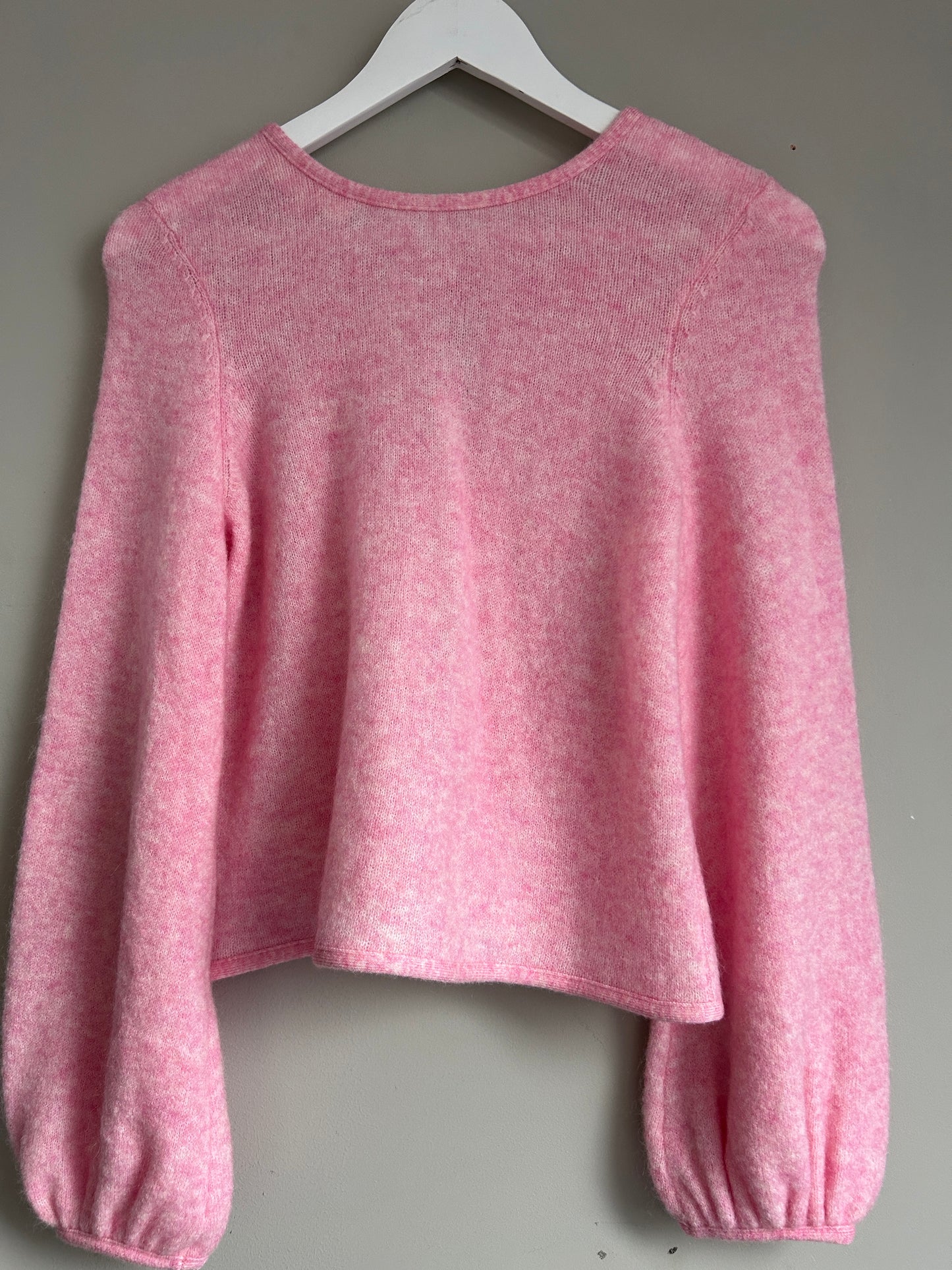 Sezane light pink wool blend cardigan size 8-10