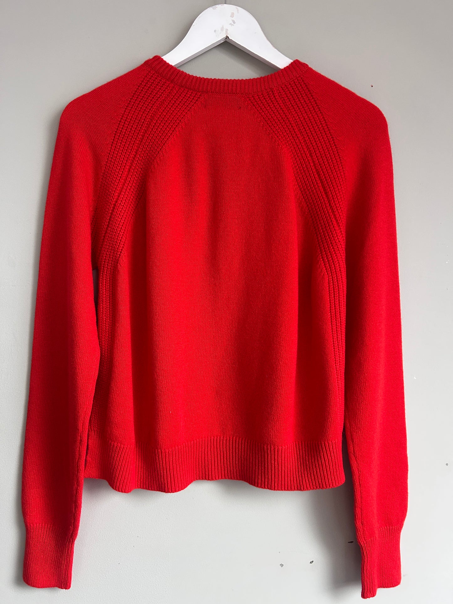 ME+EM red cashmere boxy crew neck jumper size 8 -12