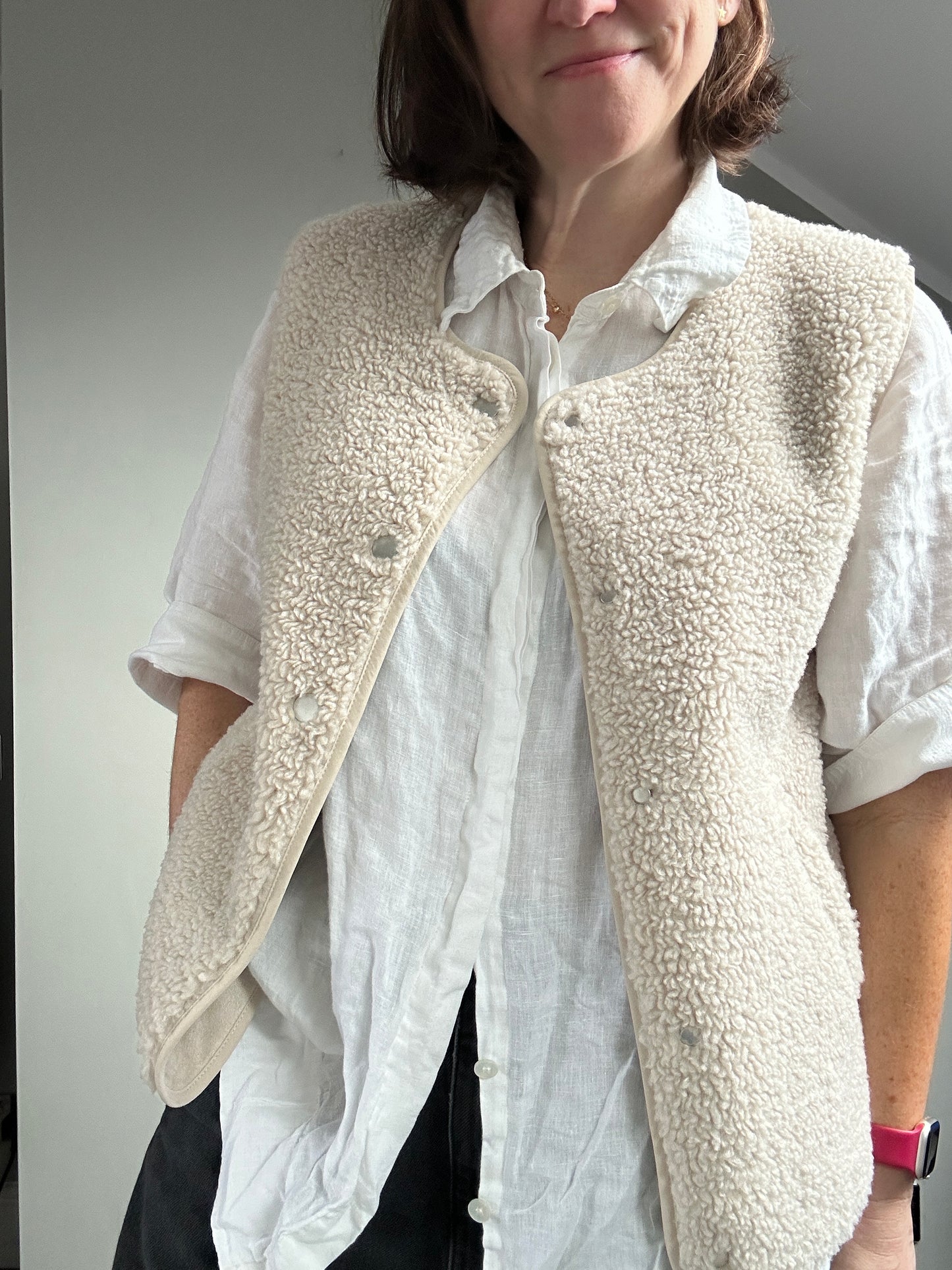 Lounge the White Company ivory teddy gilet size S- up to 10