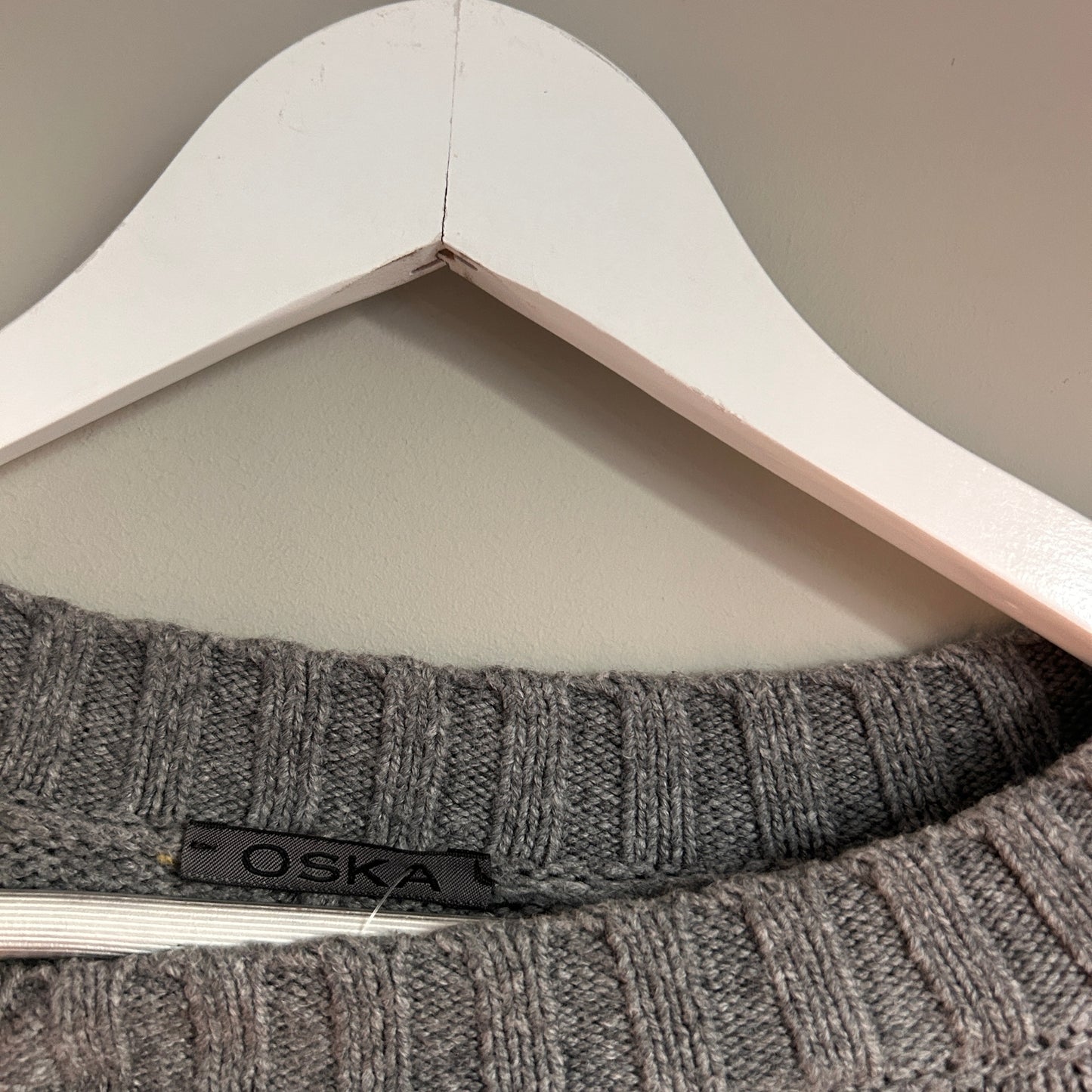 Oska grey cotton blend jumper size 1 - up to 12