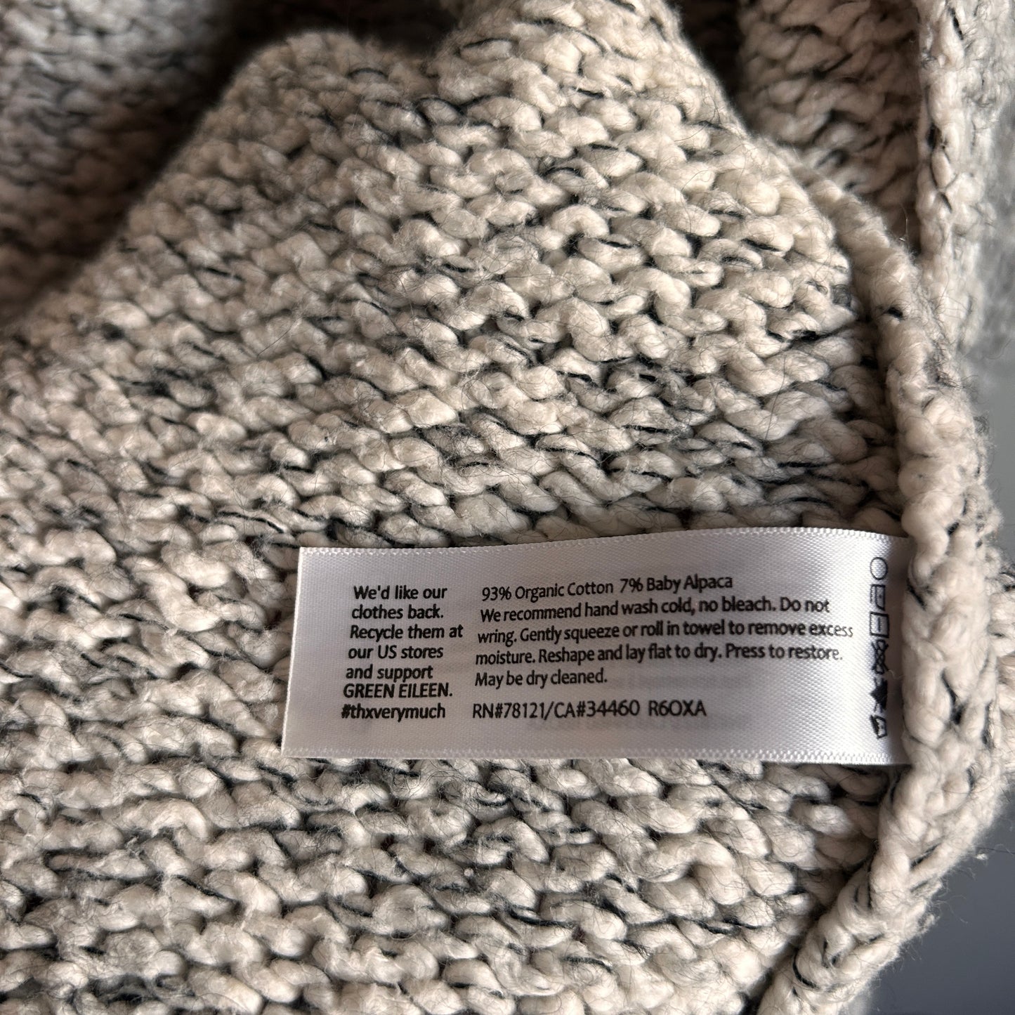 Eileen Fisher grey open cardigan cotton and alpaca M - 10/14