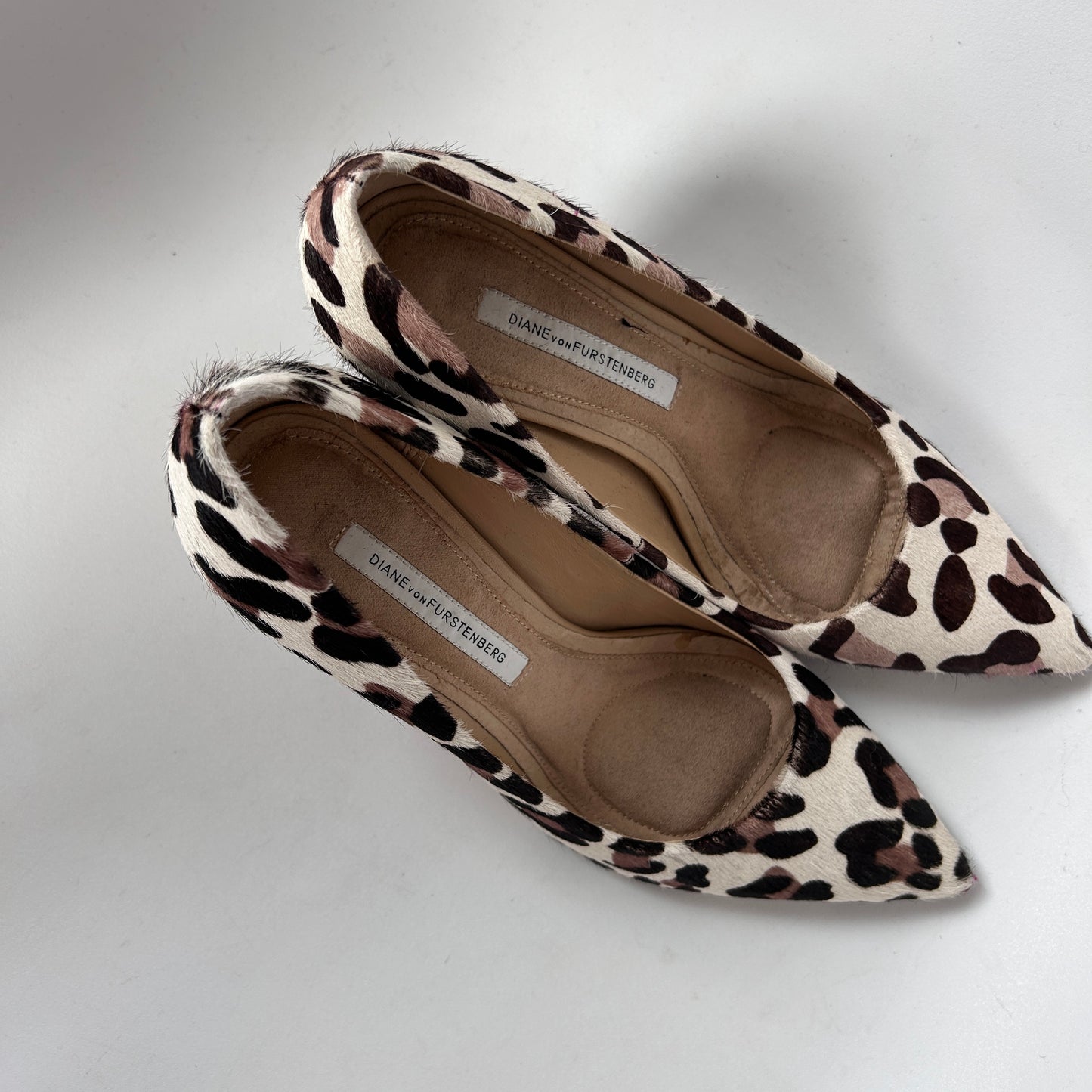 Diane Von Furstenberg pony hair court stilettos UK5