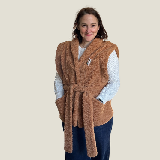 POM Amsterdam brown teddy gilet 10-12