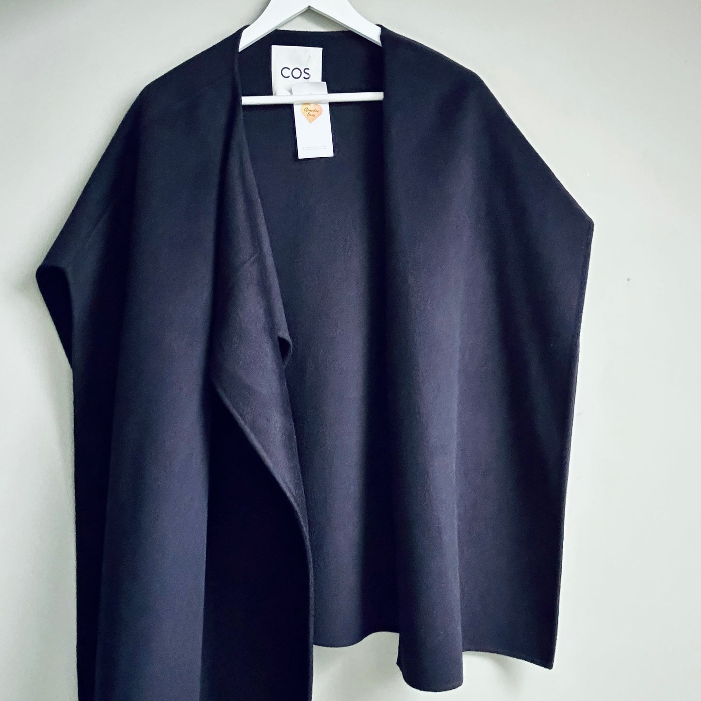 COS navy blue wool cape one size