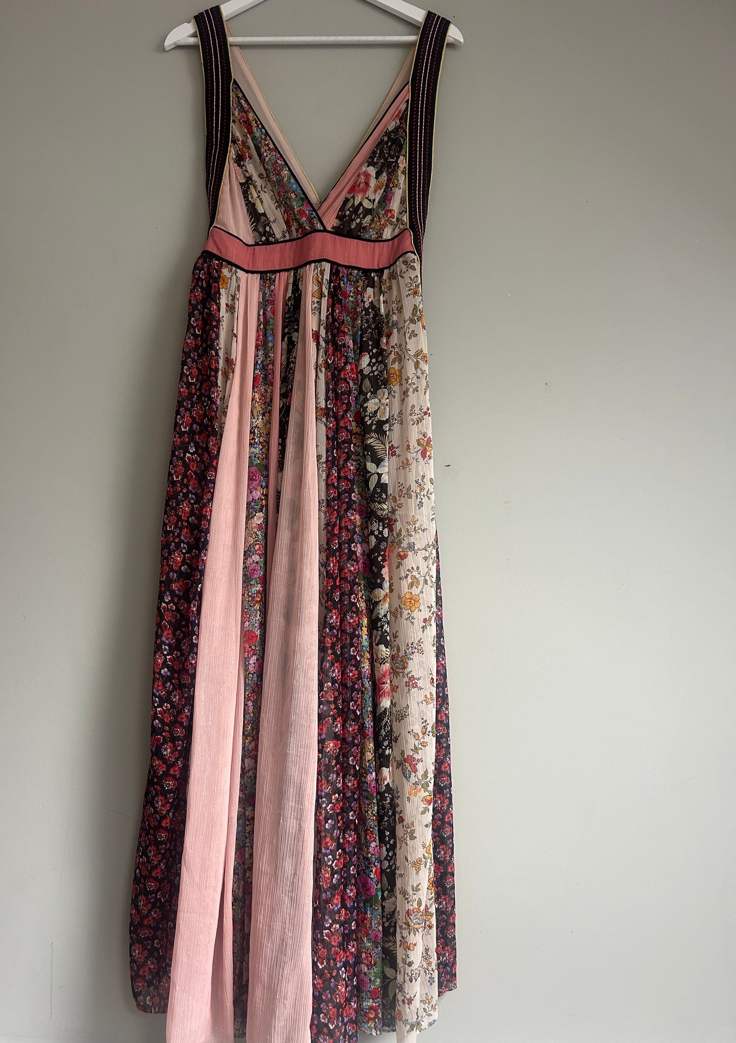 Zara maxi dress boho floral patchwork size S