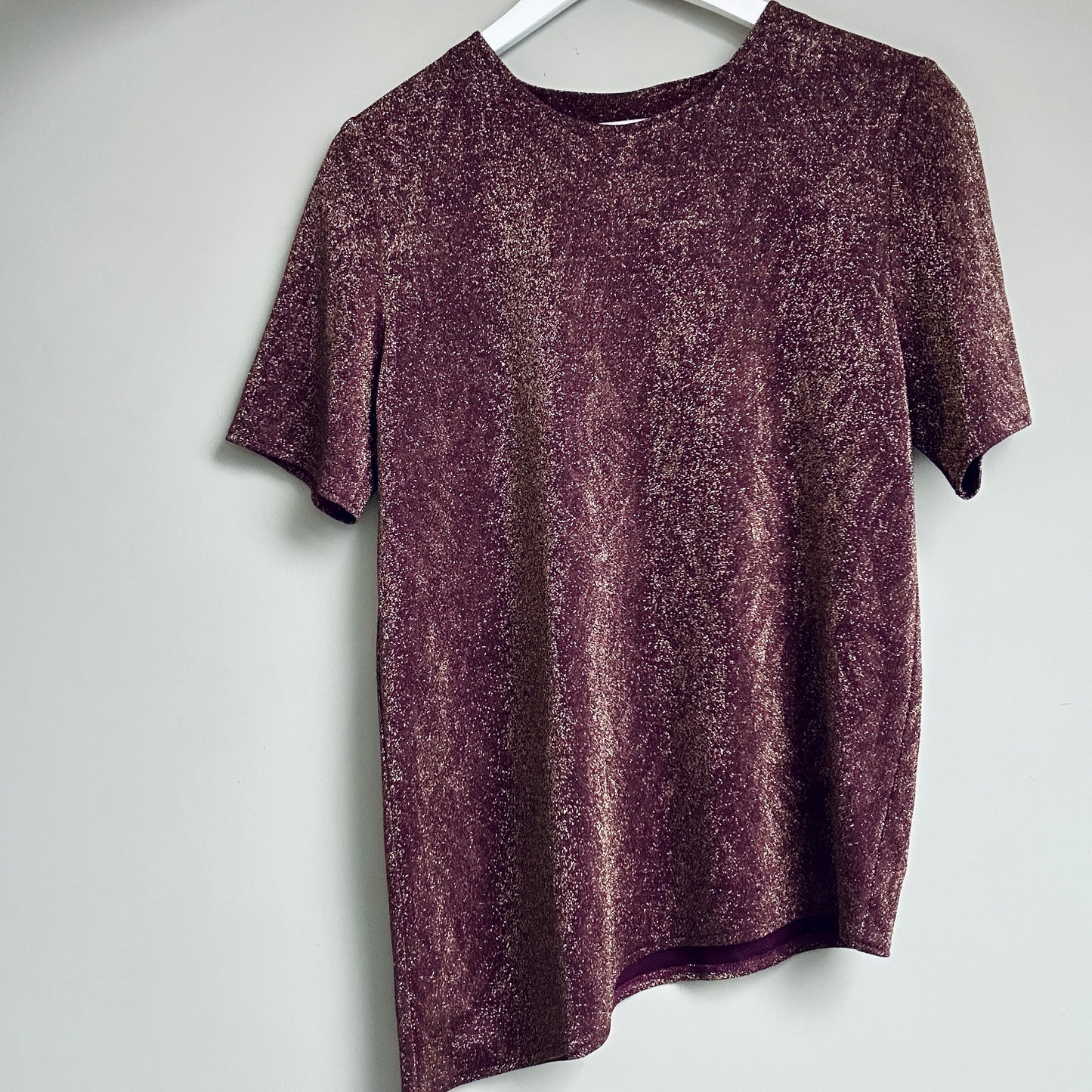 Vintage purple and gold lurex tee-shirt size up to 12