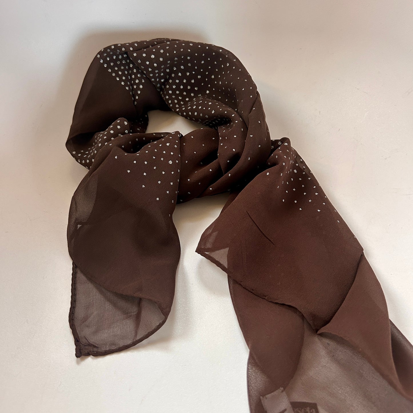 Moschino vintage chocolate silk scarf