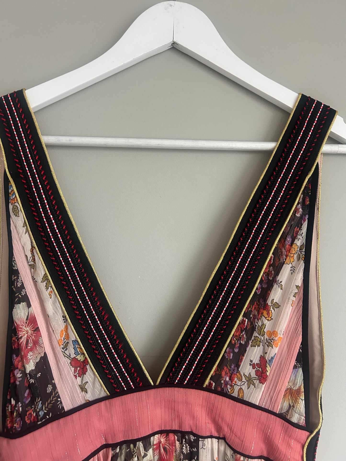 Zara maxi dress boho floral patchwork size S