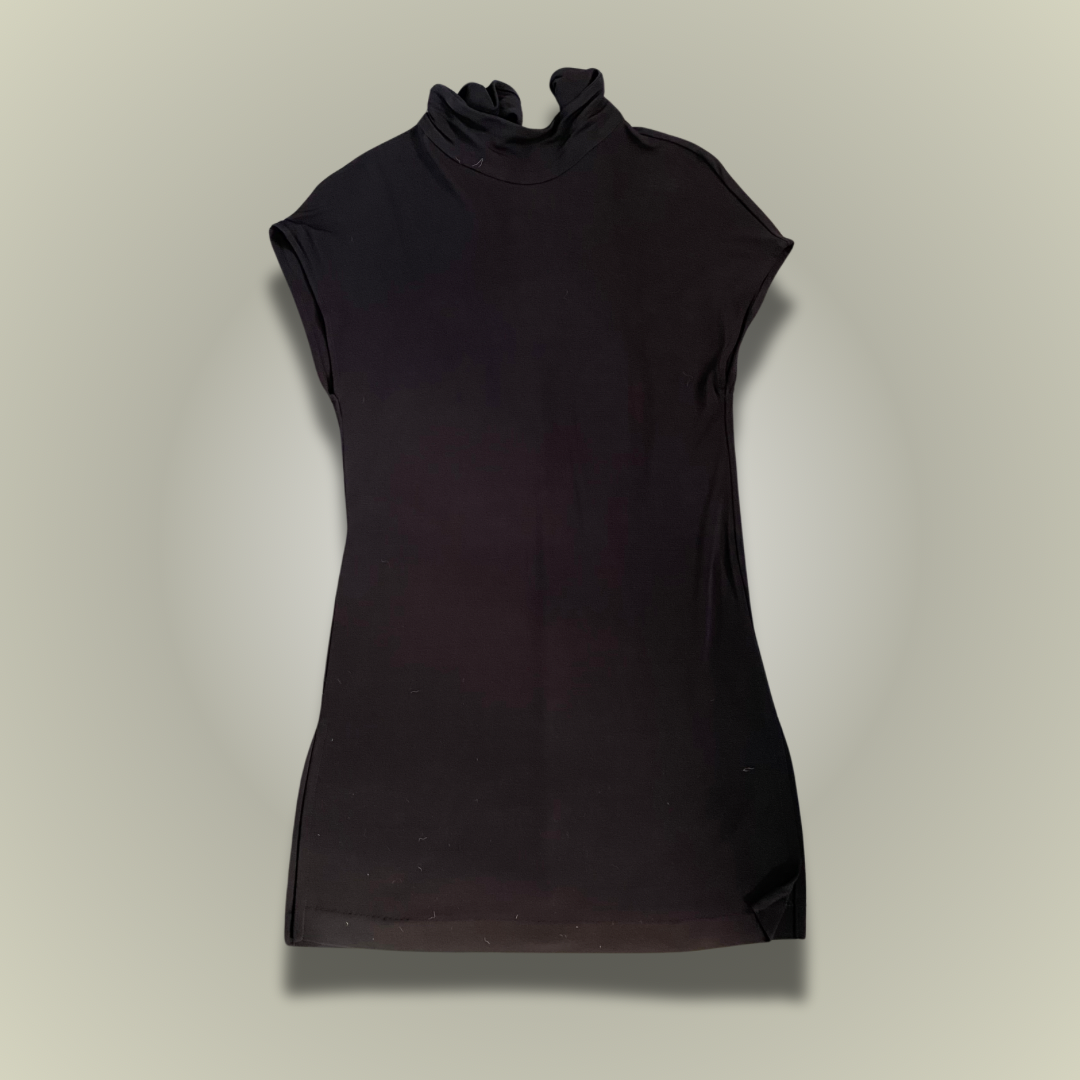 Massimo Dutti black chiffon sleeveless tunic 6-8