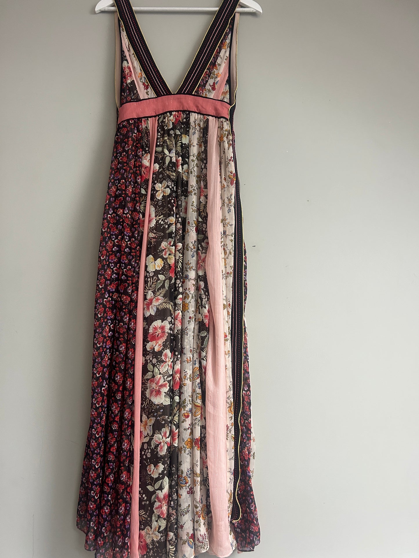 Zara maxi dress boho floral patchwork size S