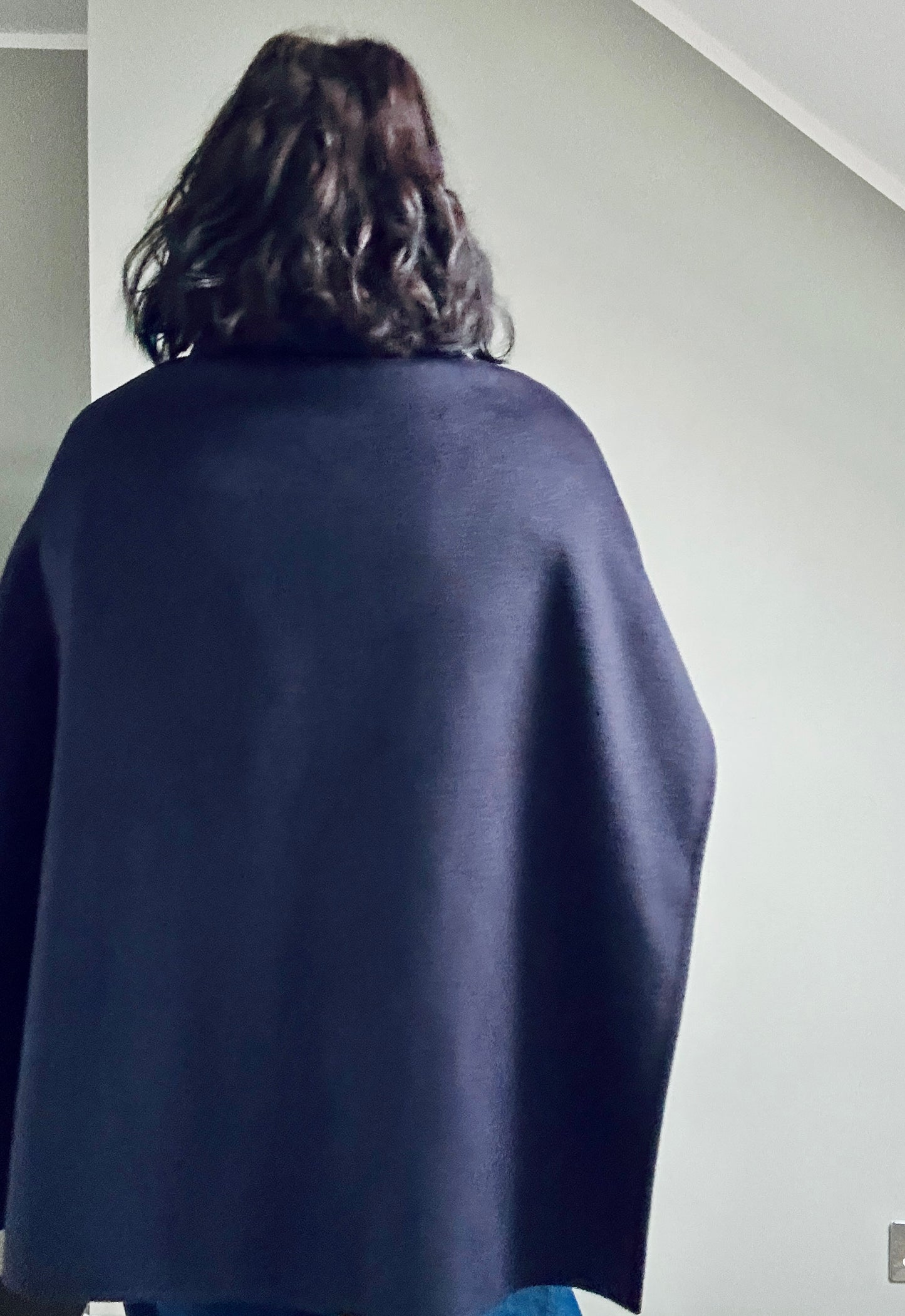 COS navy blue wool cape one size