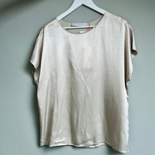 Rino y Pelle ivory satin blouse size 10-12