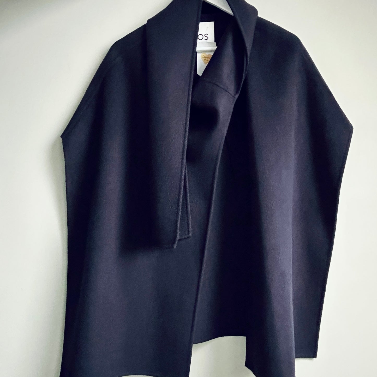 COS navy blue wool cape one size