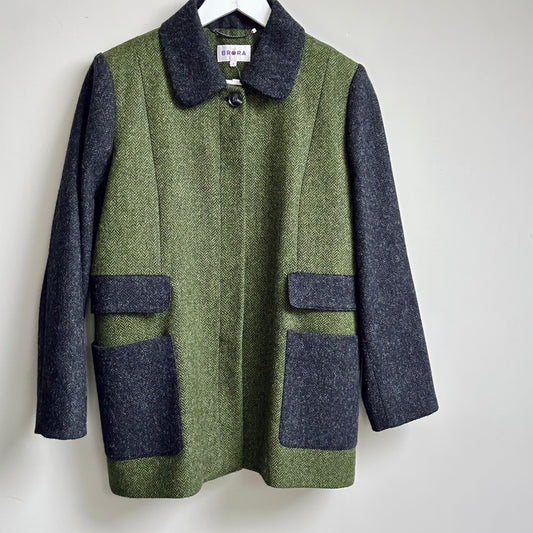 Brora wool jacket green and grey size 10