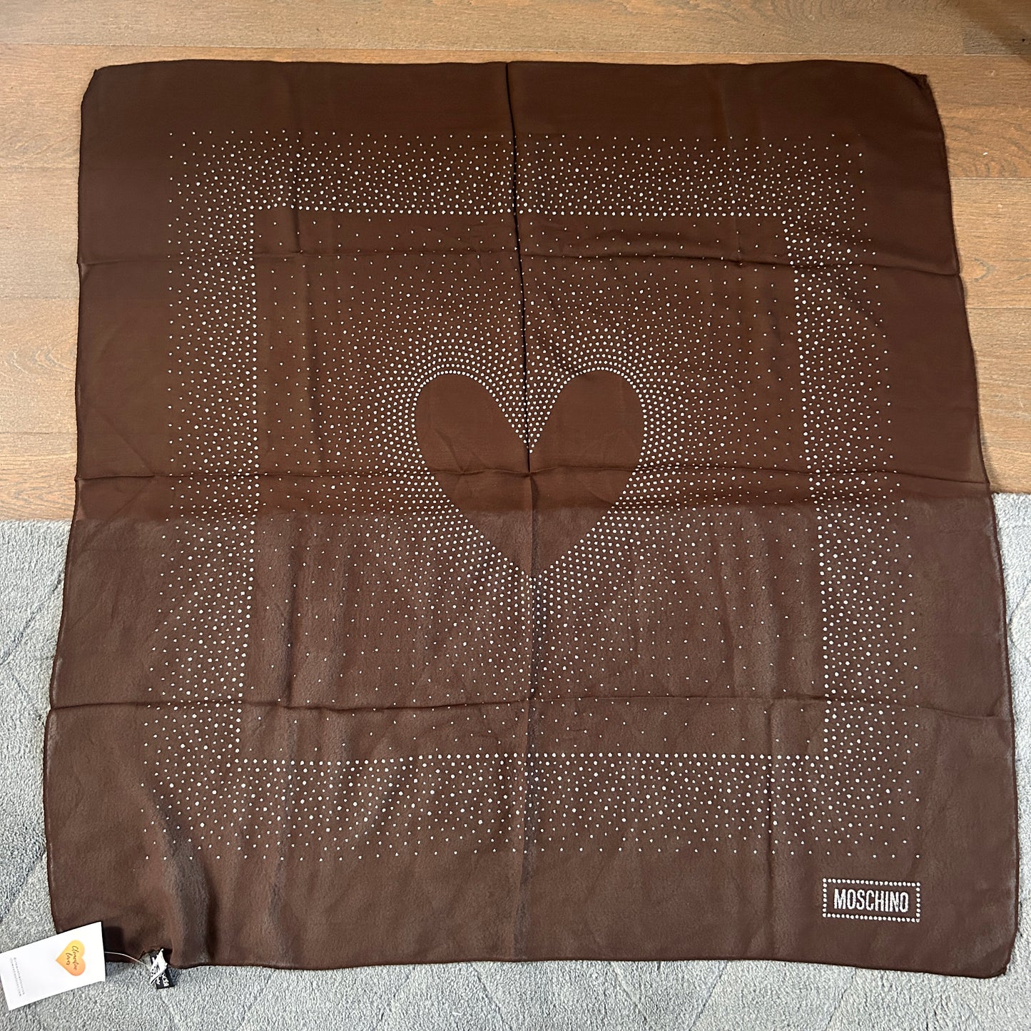 Moschino vintage chocolate silk scarf