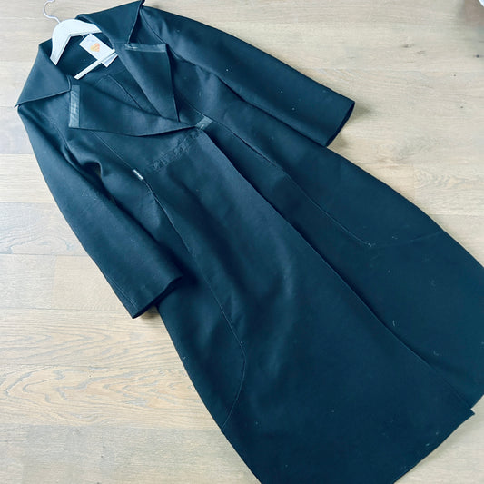 Annette Gortz black wool maxi coat size 10