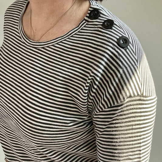 ME+EM black breton tee long sleeve size 8