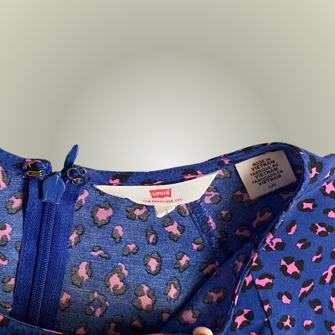 Levi’s blue and pink leopard blouse L - 12