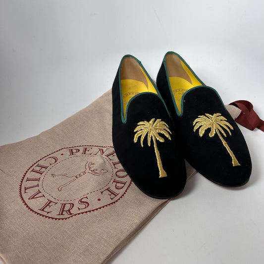 Penelop Chilvers velvet loafers UK4.5