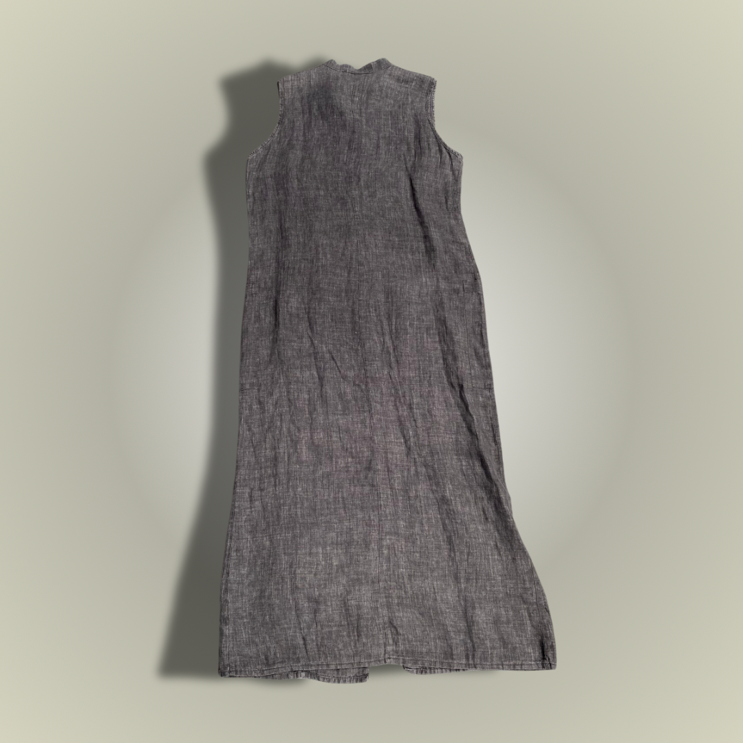 Browns vintage grey linen sleeveless midi dress 10