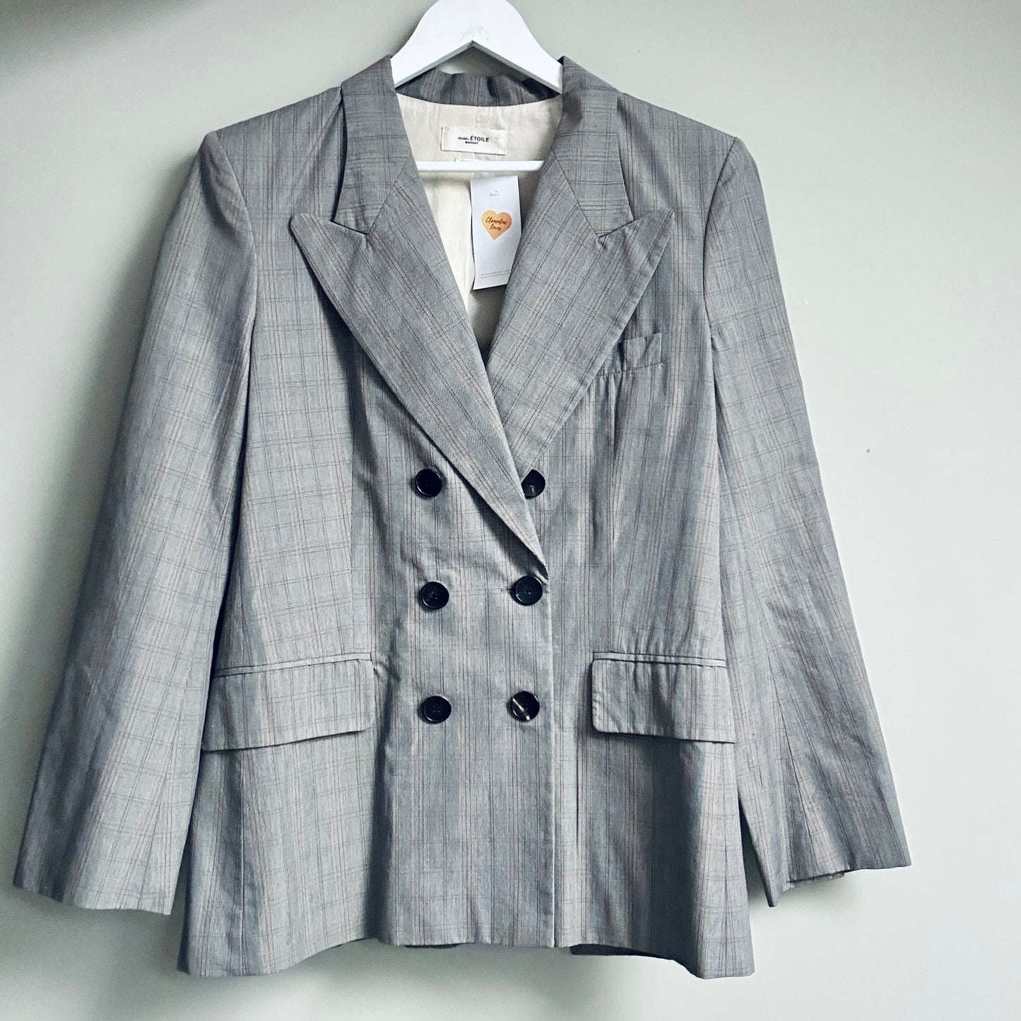 Isabel Marant Etoile grey check blazer size 12