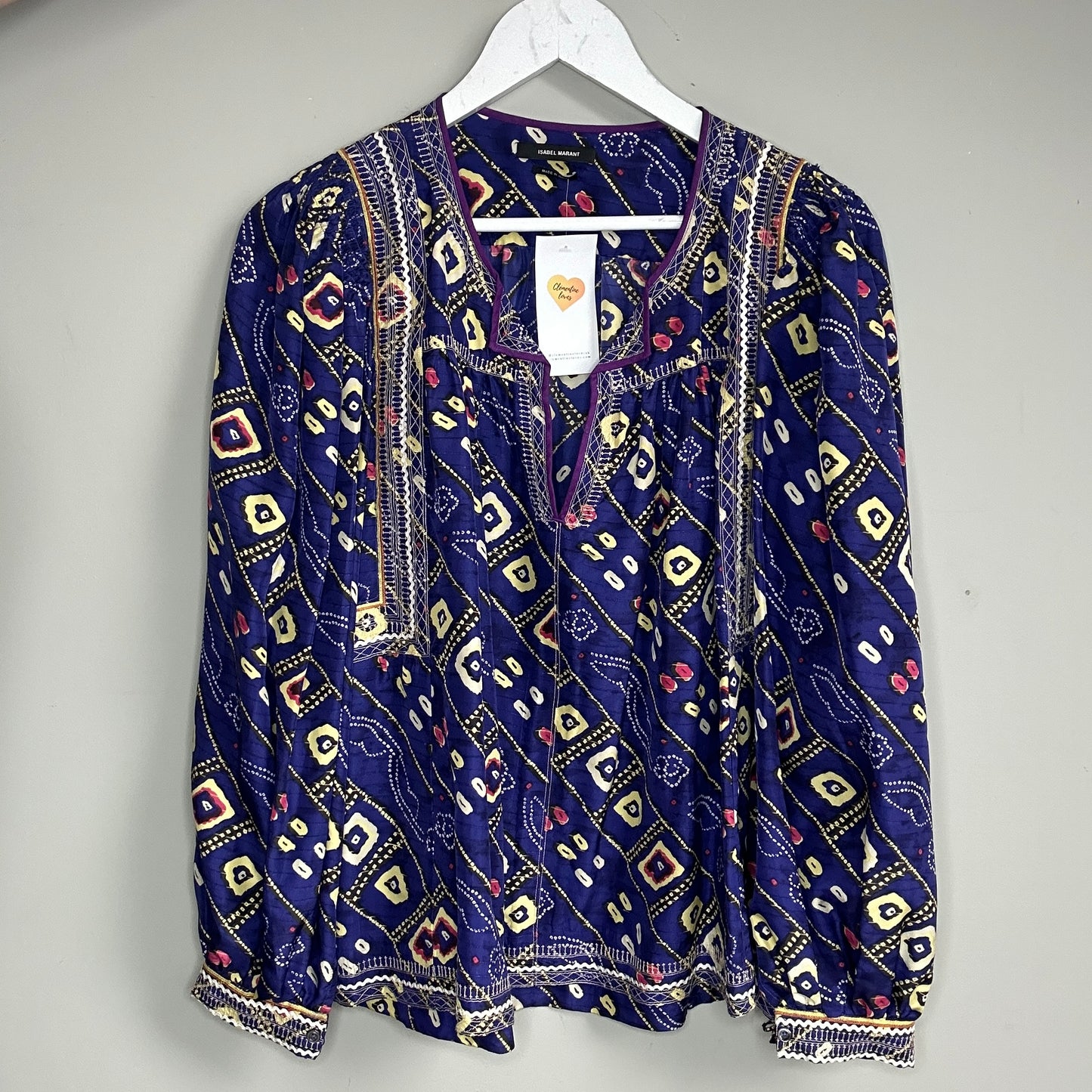 Isabel Marant purple blue silk shirt size 10