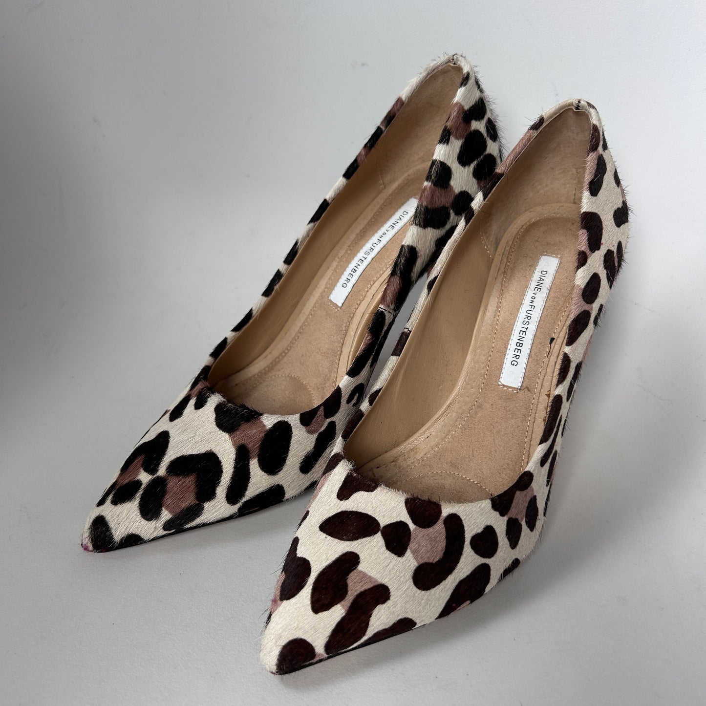 Diane Von Furstenberg pony hair court stilettos UK5
