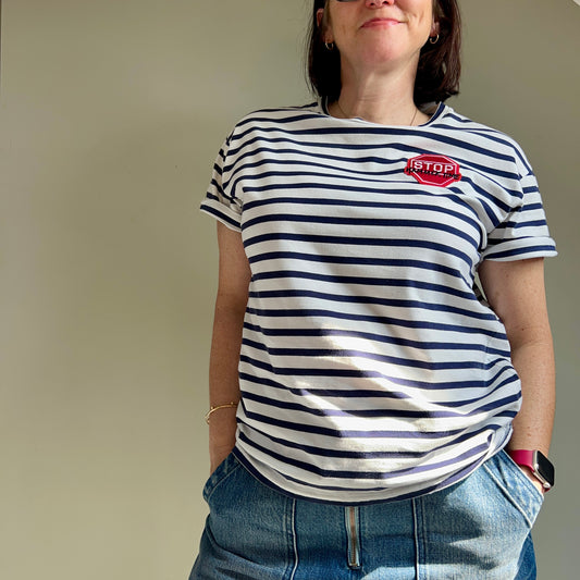 Etre Cécile blue breton tee with embrodery size M - 12