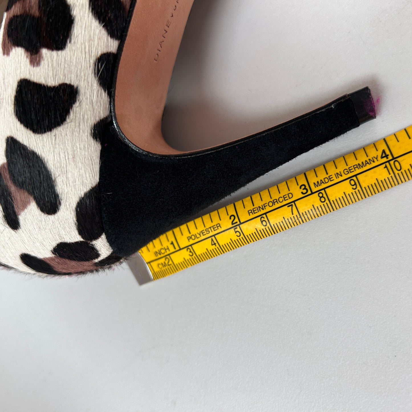 Diane Von Furstenberg pony hair court stilettos UK5
