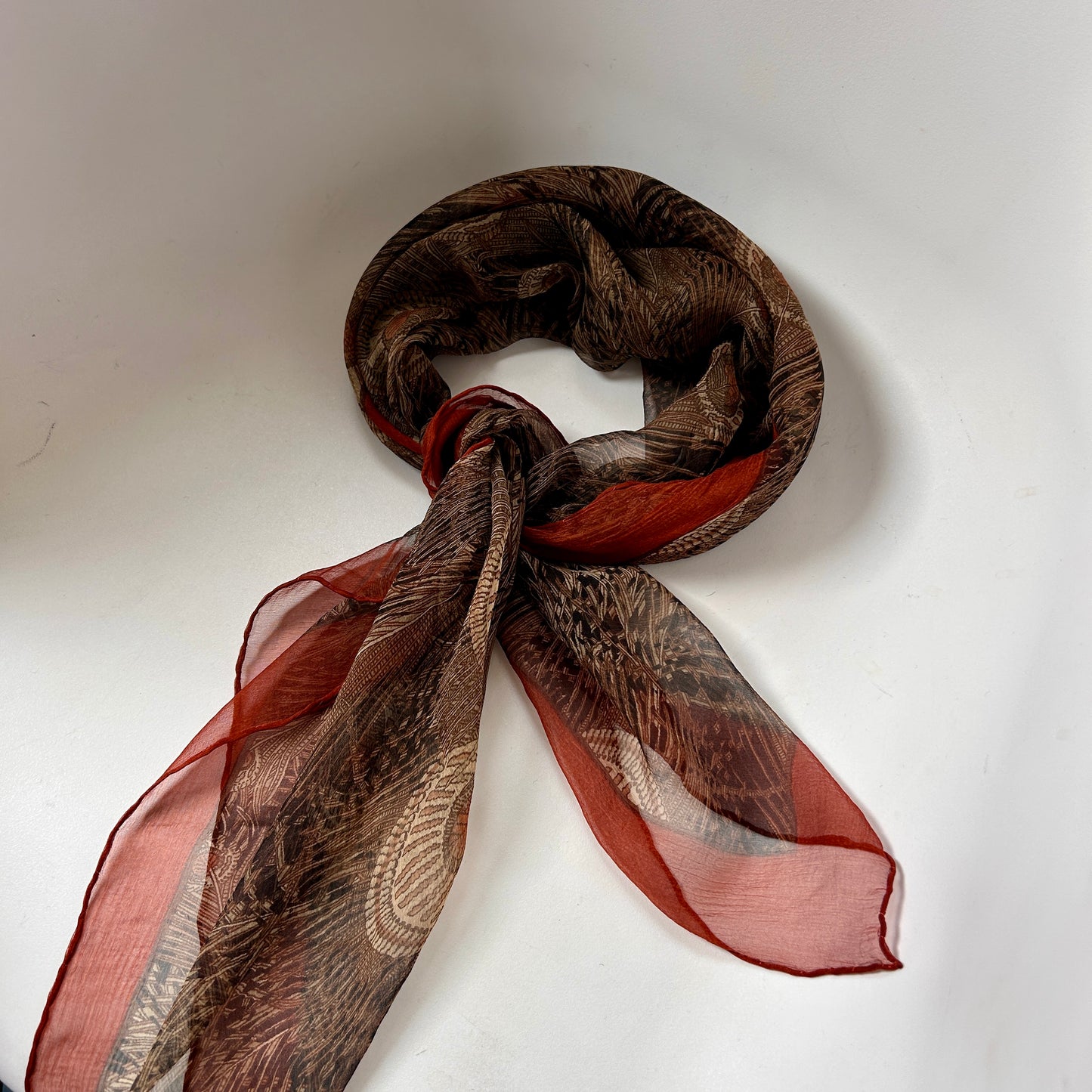 Liberty vintage silk scarf peacock feather design