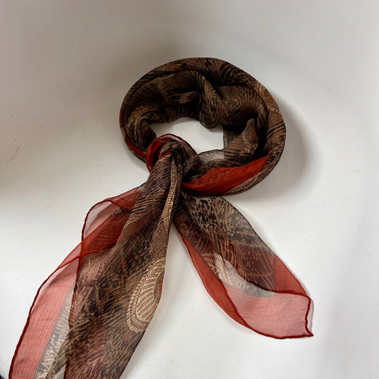 Liberty vintage silk scarf peacock feather design