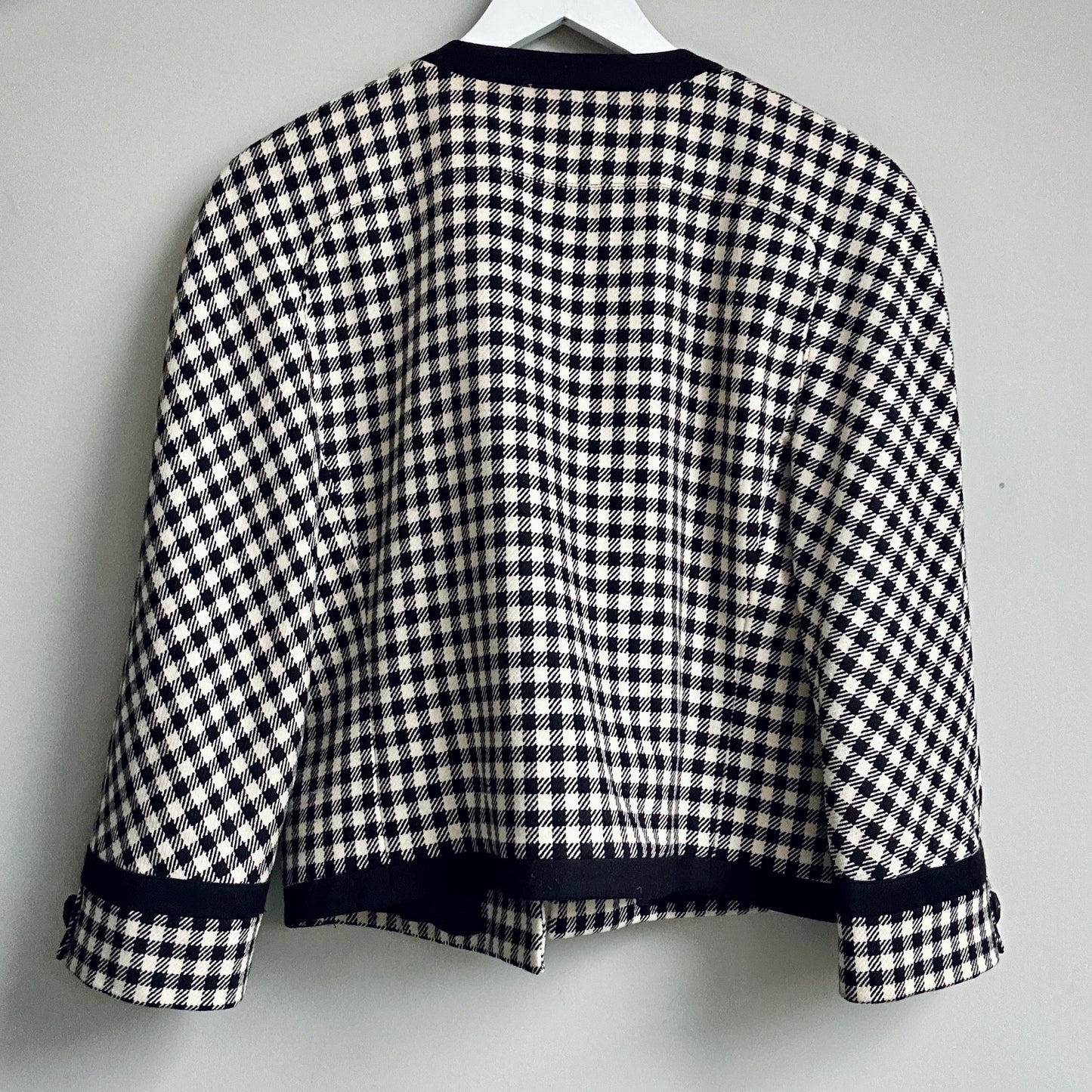 Valentino Miss V Vintage cropped houndstooth jacket 3/4 sleeve size 10/12