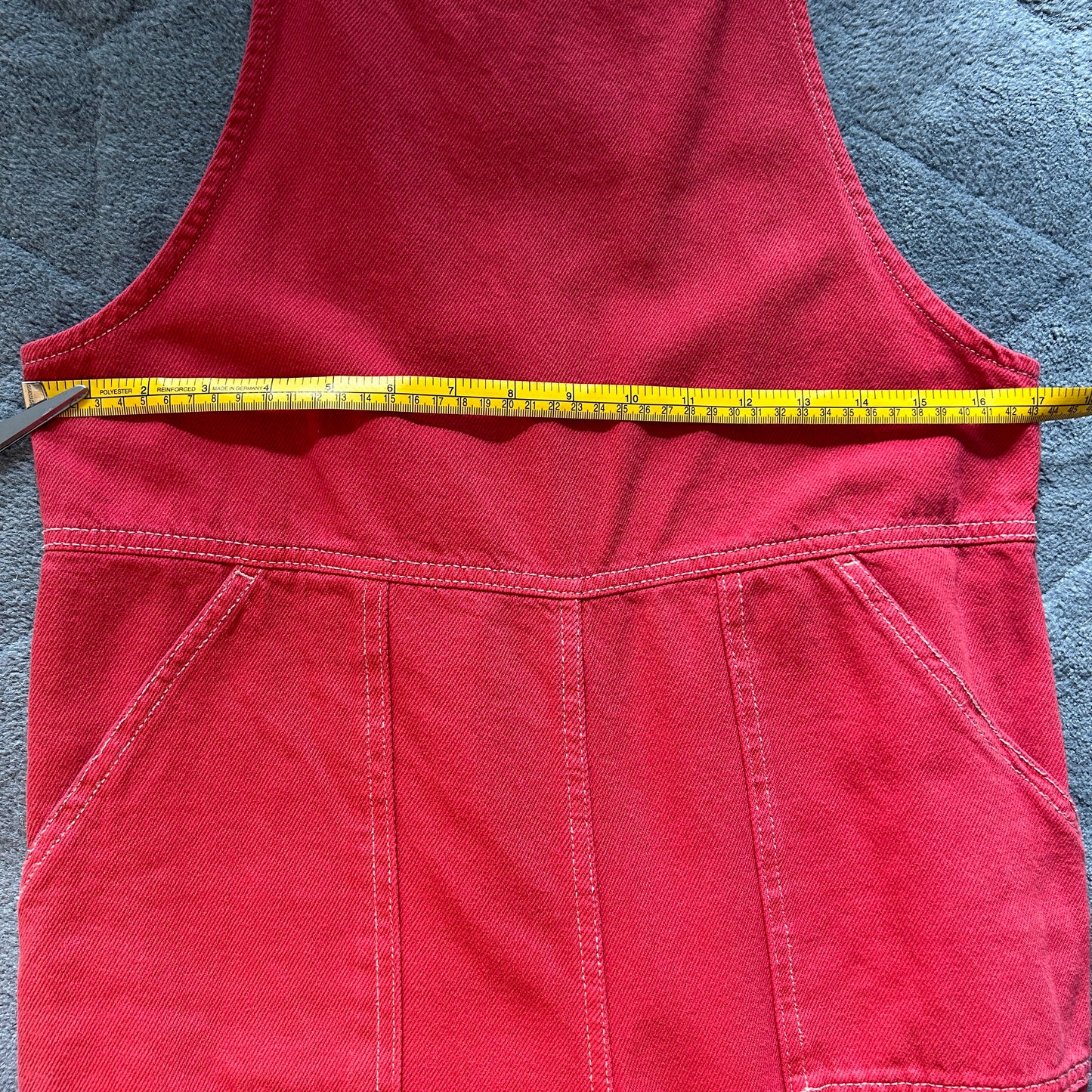 American Vintage red denim dungarees size S - 8