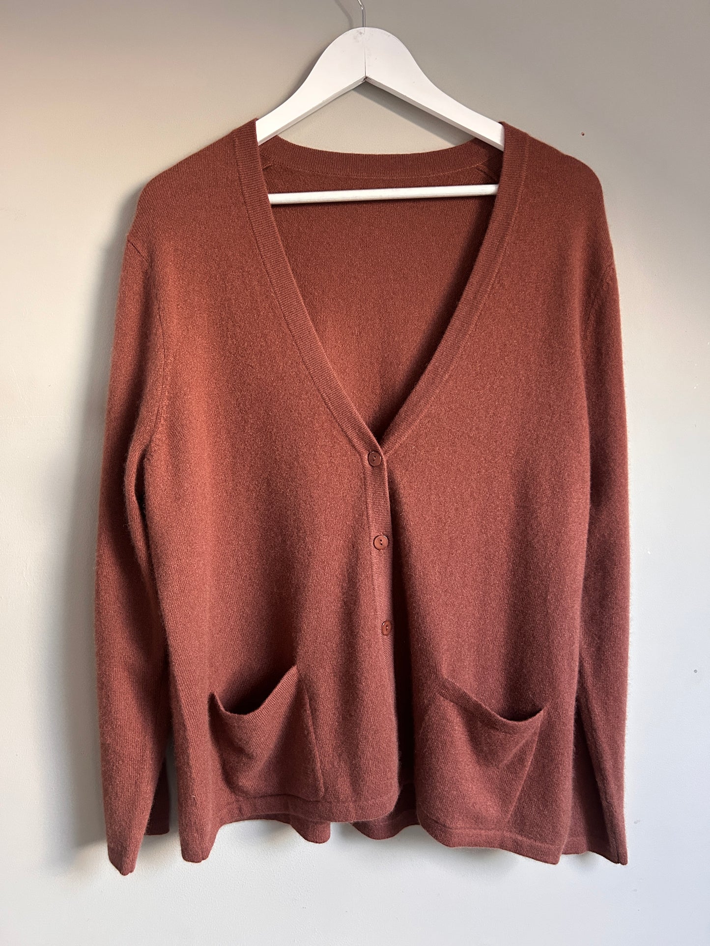 Cashmere Mark Vintage brown cardigan 3XL - up to 18